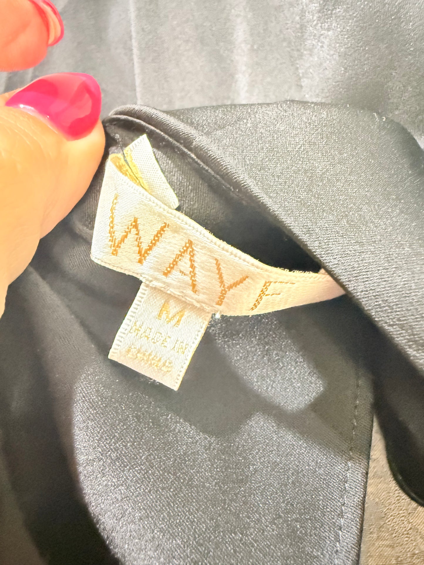 Womens Wayf Black Satin Dress Medium EUC Retails for $100+