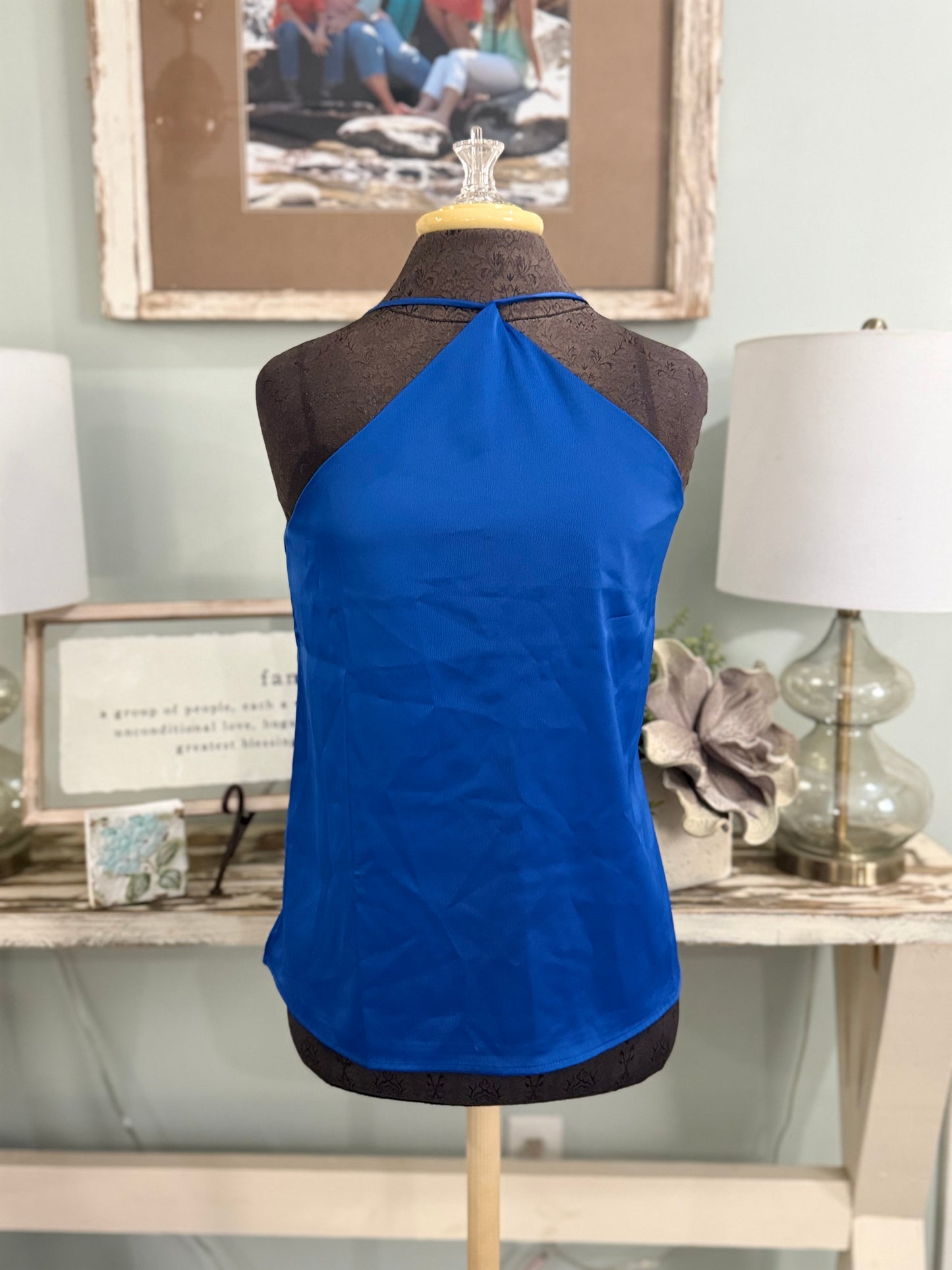 Womens Glam Satin Tank Large NWT