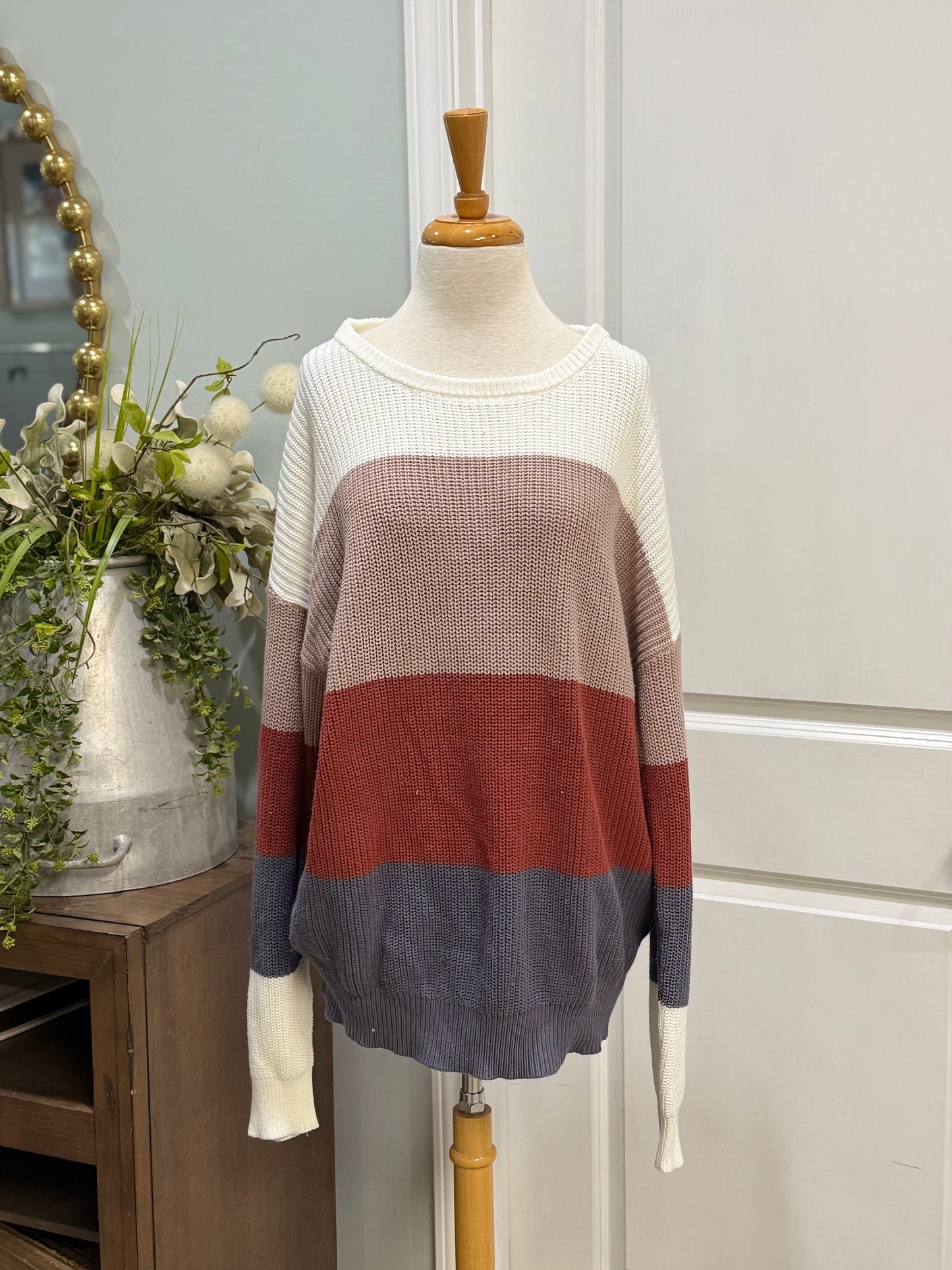 Womens Colorblock Sweater Size XL