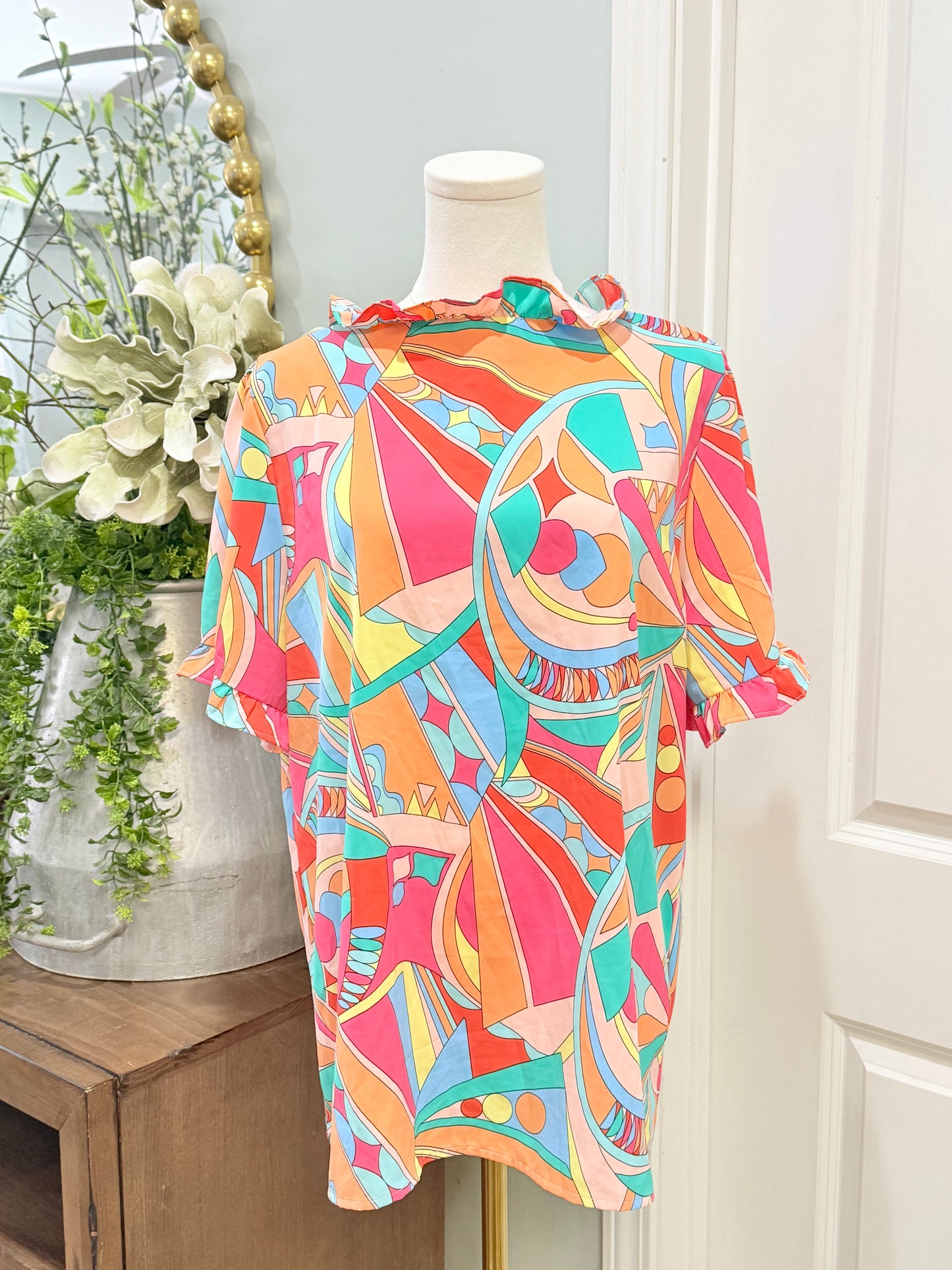 Womens Flutter Sleeve Blouse EUC