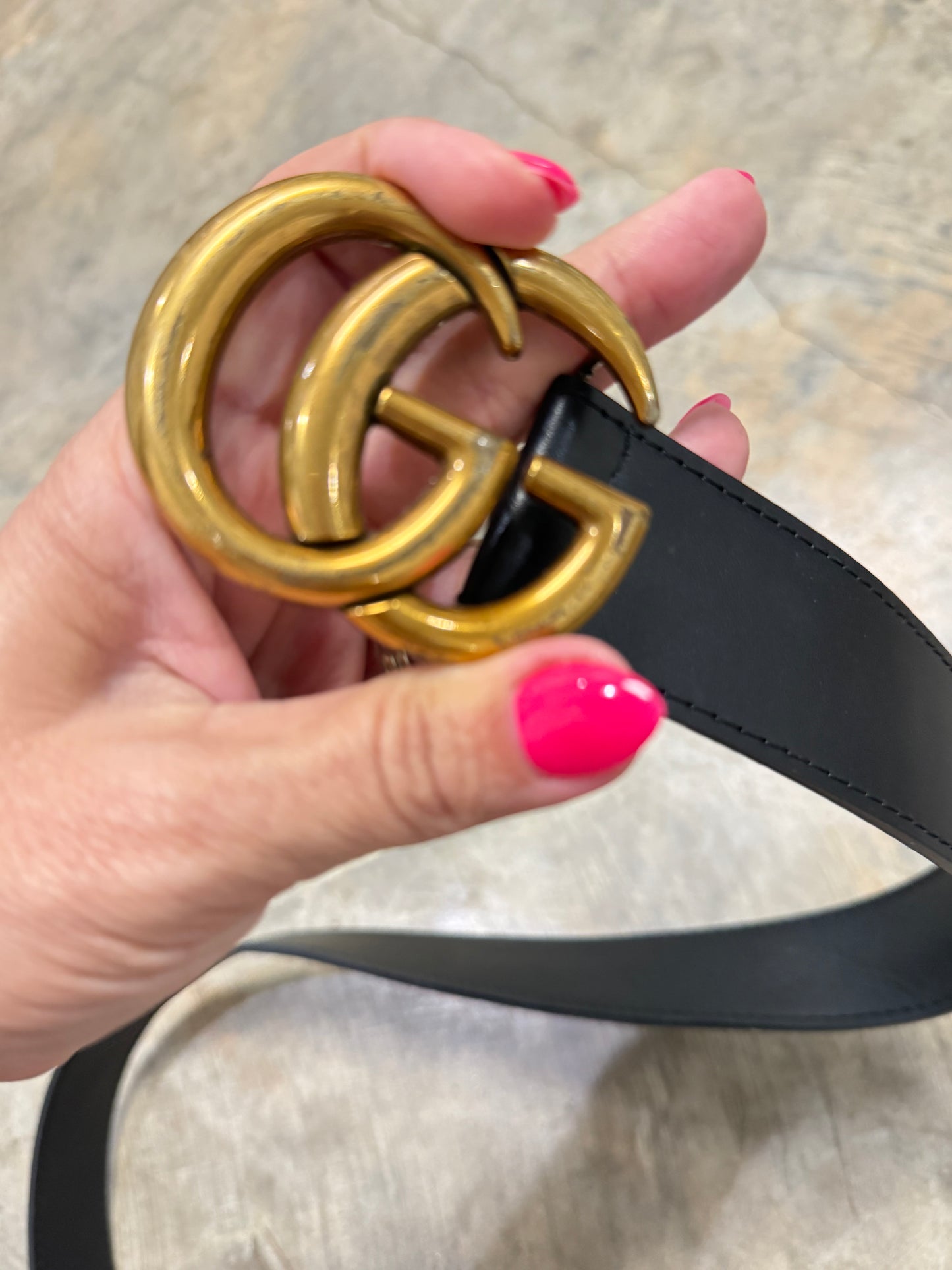 Womens Faux G*cci Belt Large EUC