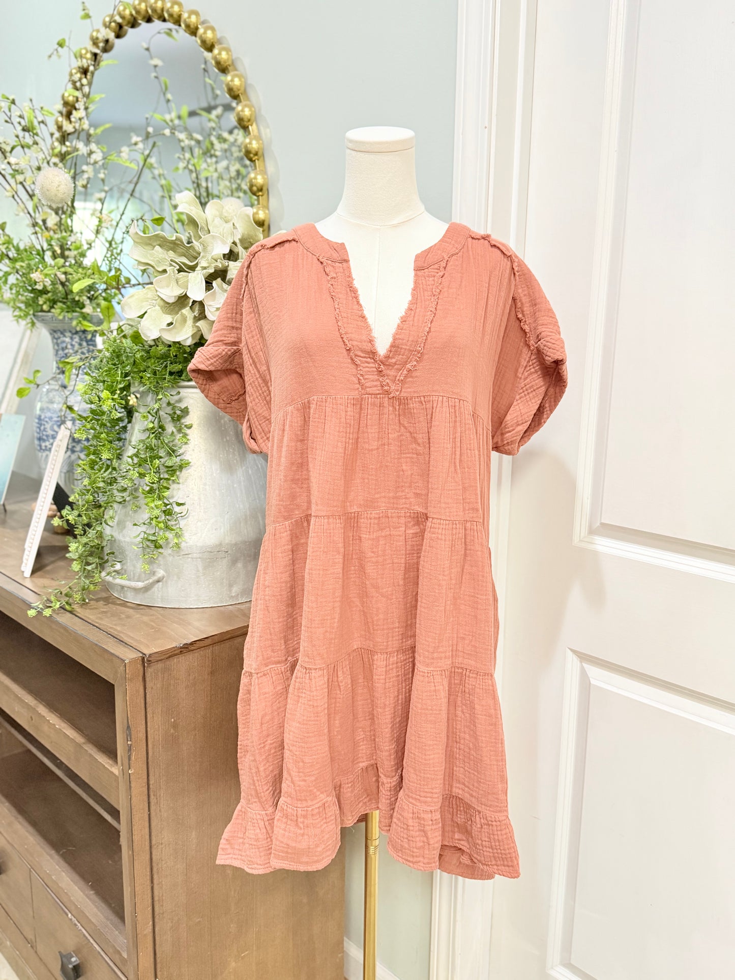 Womens Entro Gauzy Dress Large EUC