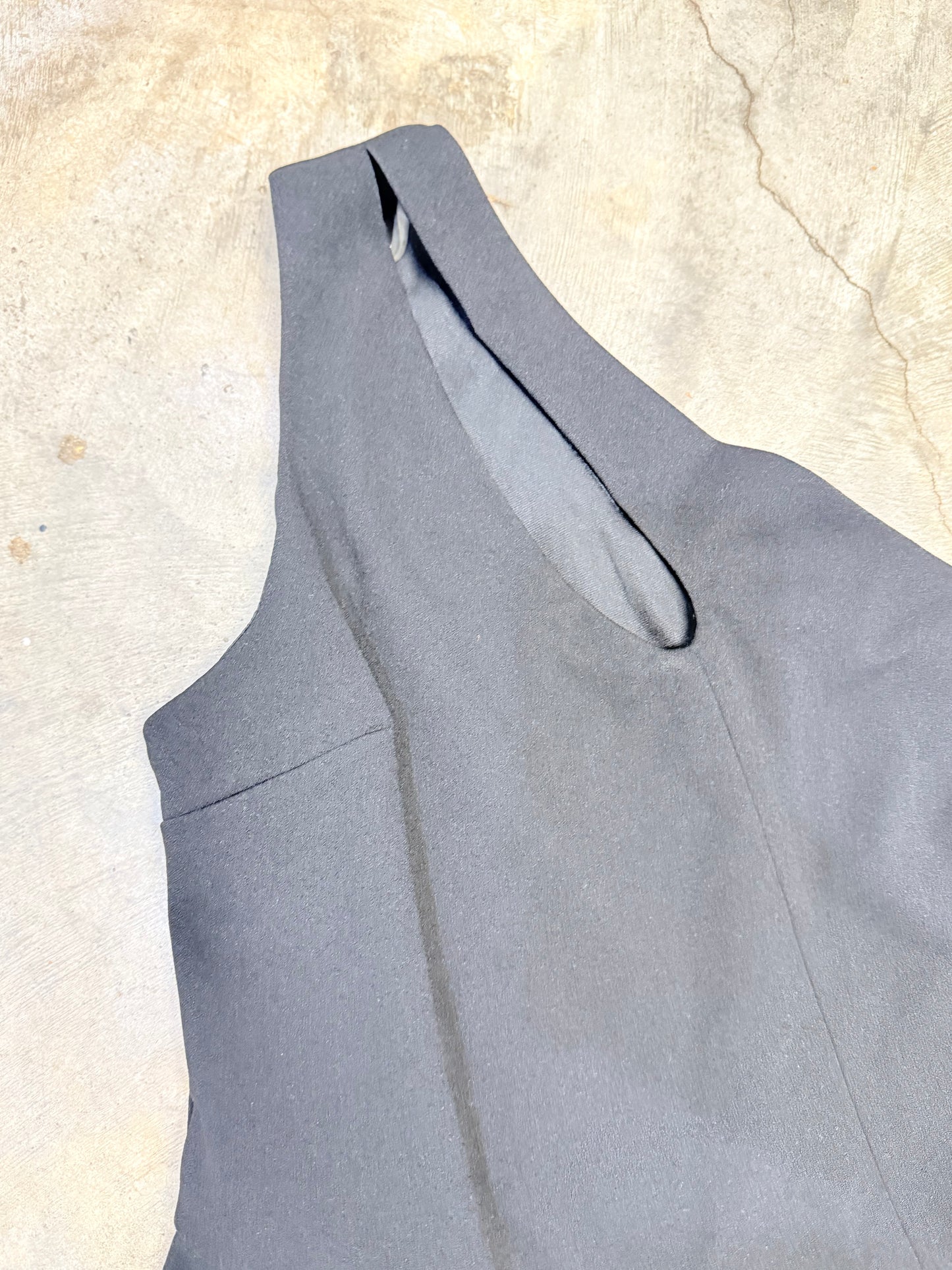 Womens Black One Shoulder Jumpsuit Large