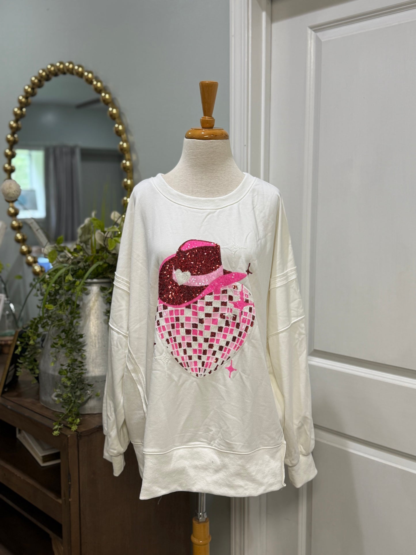 Womens Peach Love Long Sleeve Blouse Size Large