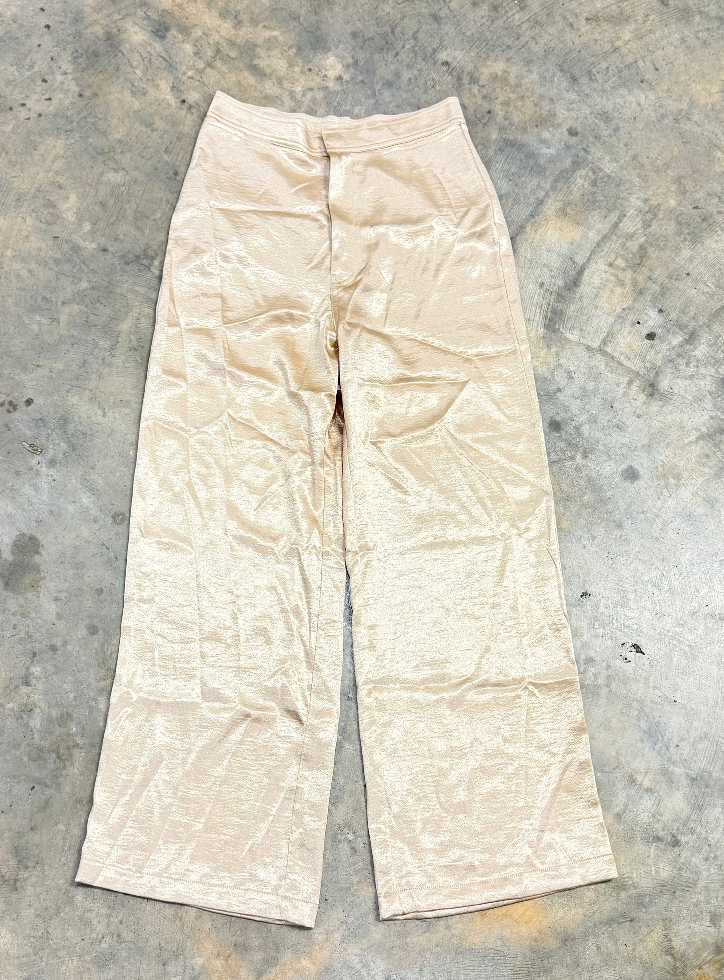 Womens Double Zero Gold Satin Dress Pants Small EUC