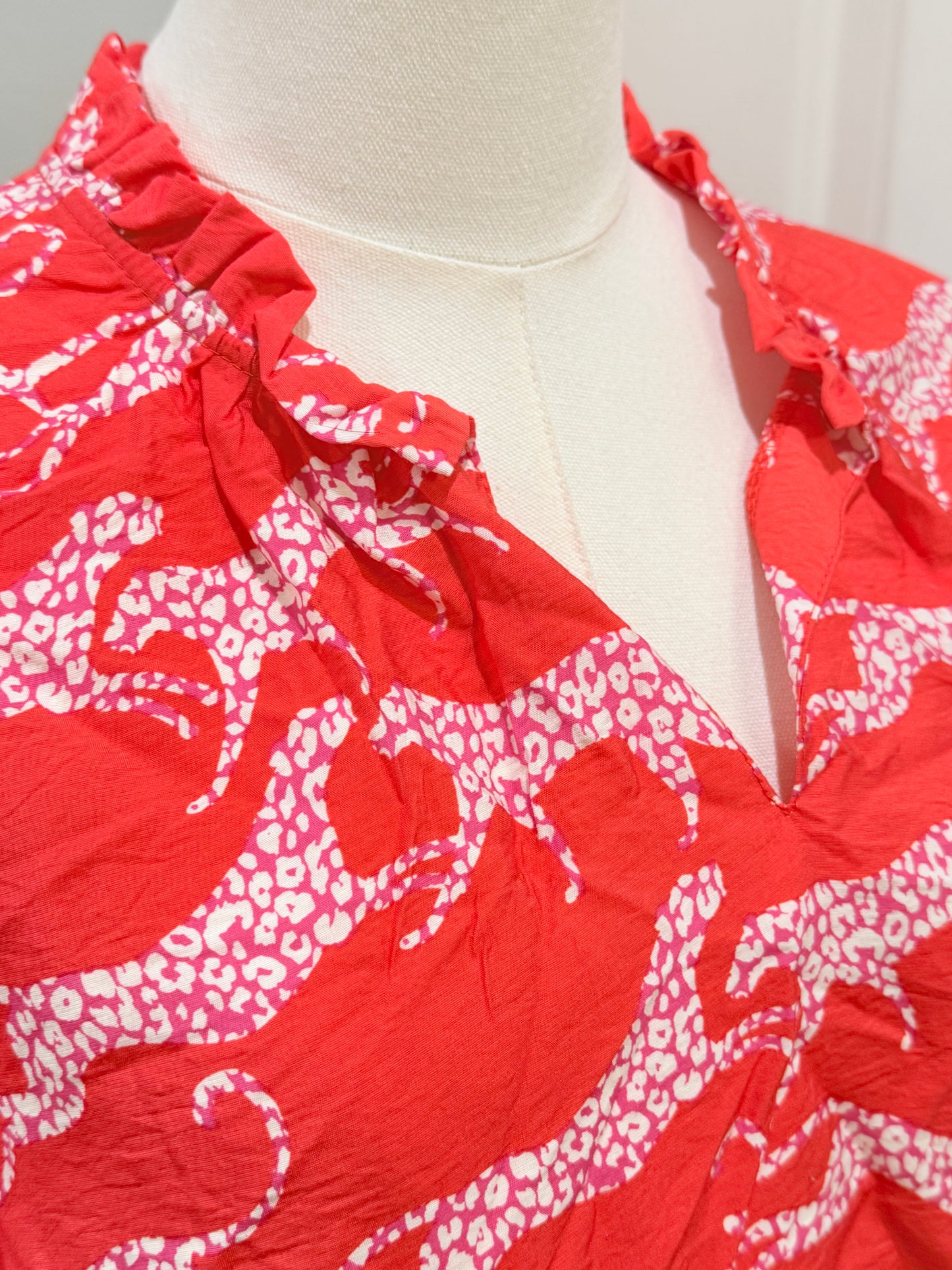 Womens Michelle McDowell Leopard Blouse XL NWT