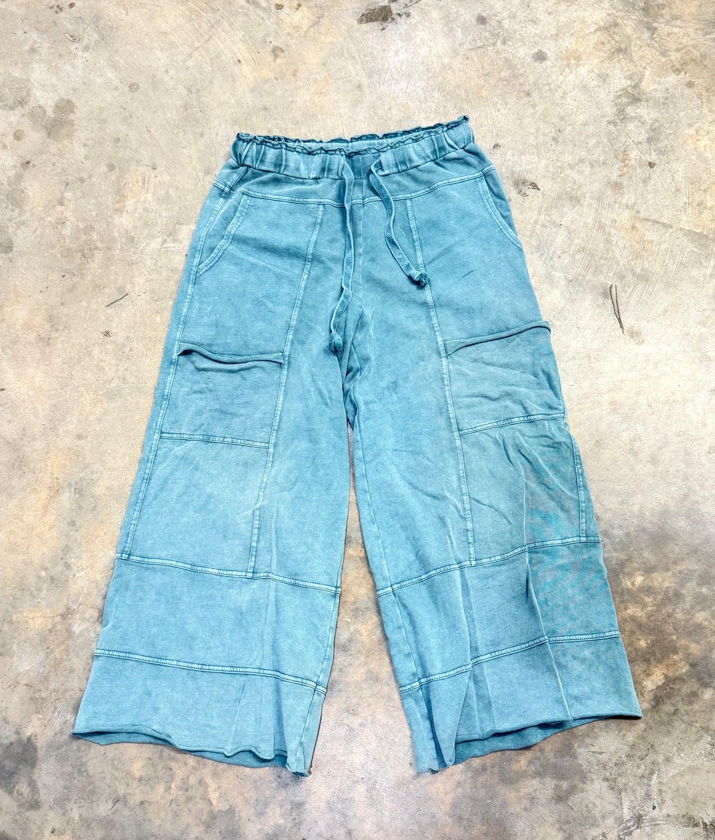 Womens Teal Cotton Pants Small EUC