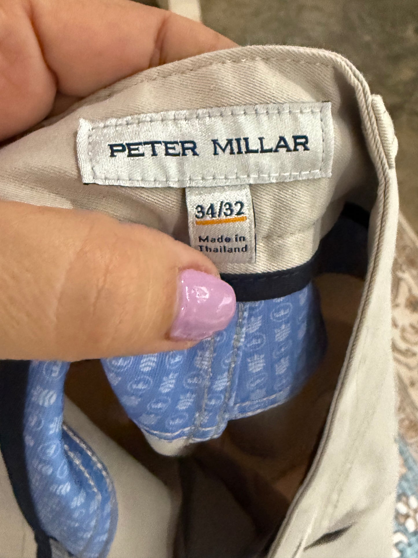 Mens Peter Millar Khaki Pants Size 34/32 EUC Retails for $228