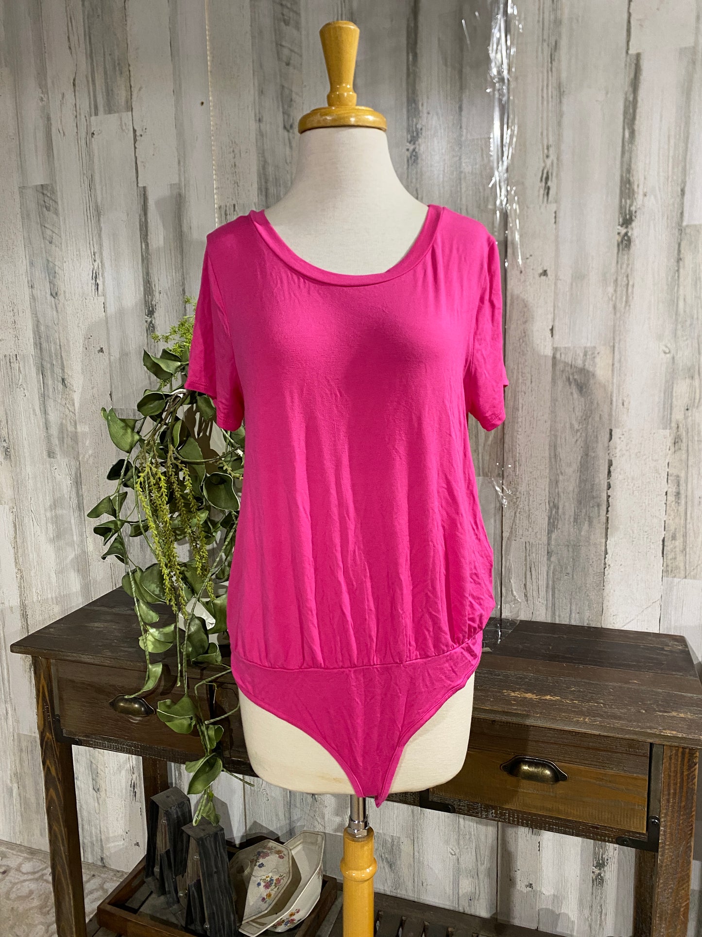 Womens Pink Lily Bodysuit Large