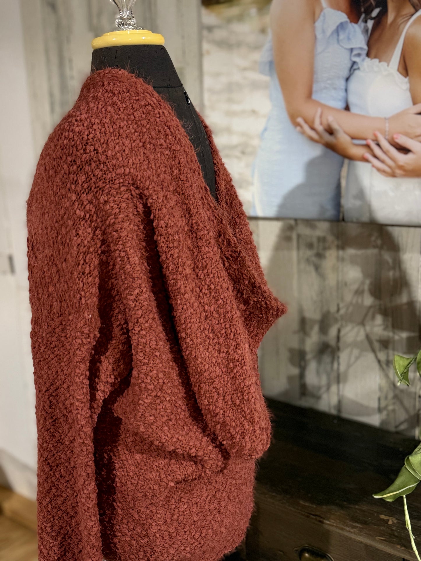 Womens POL Fuzzy Cardigan Large