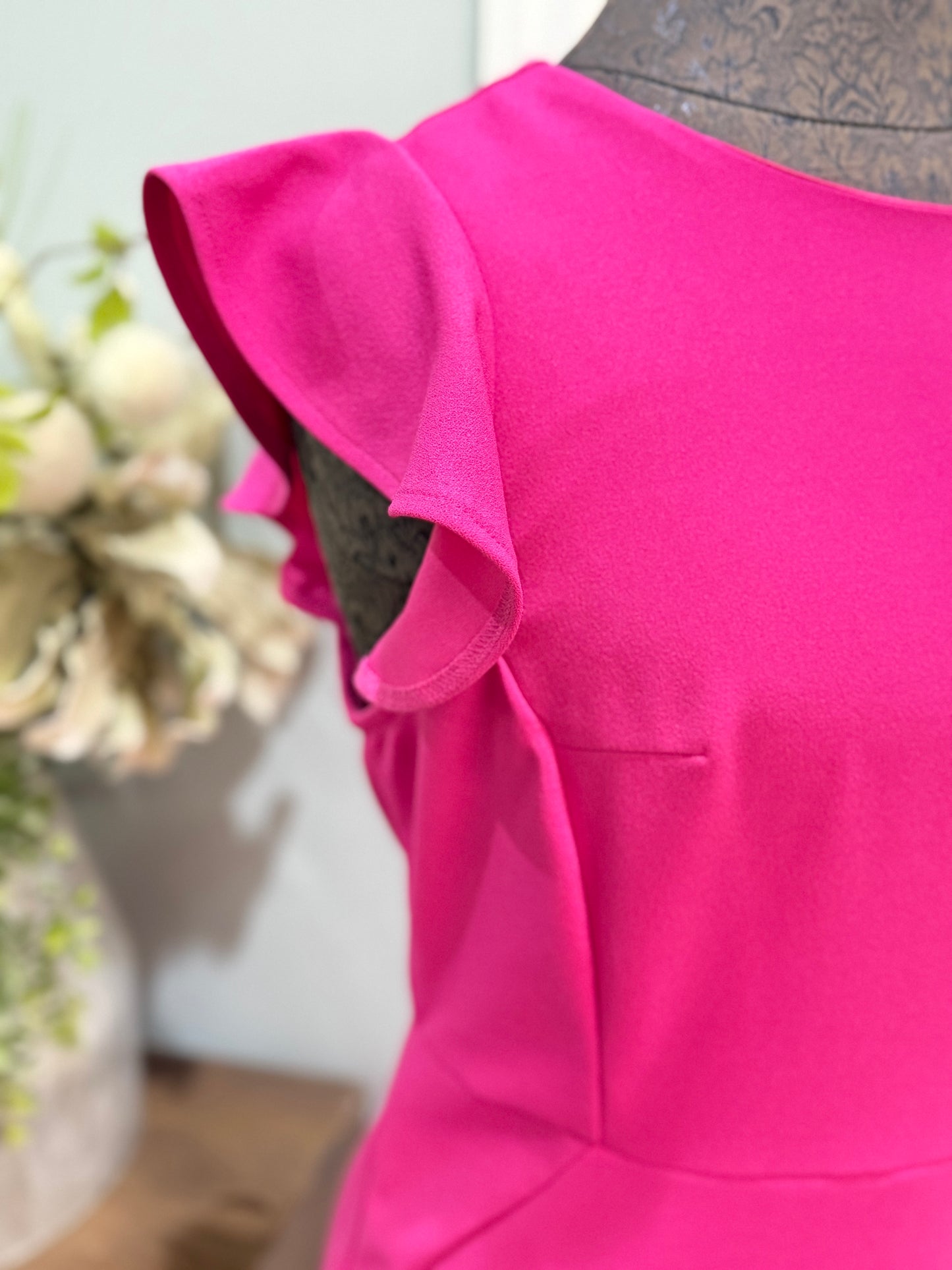 Womens She+Sky Fuchsia Midi Dress Large