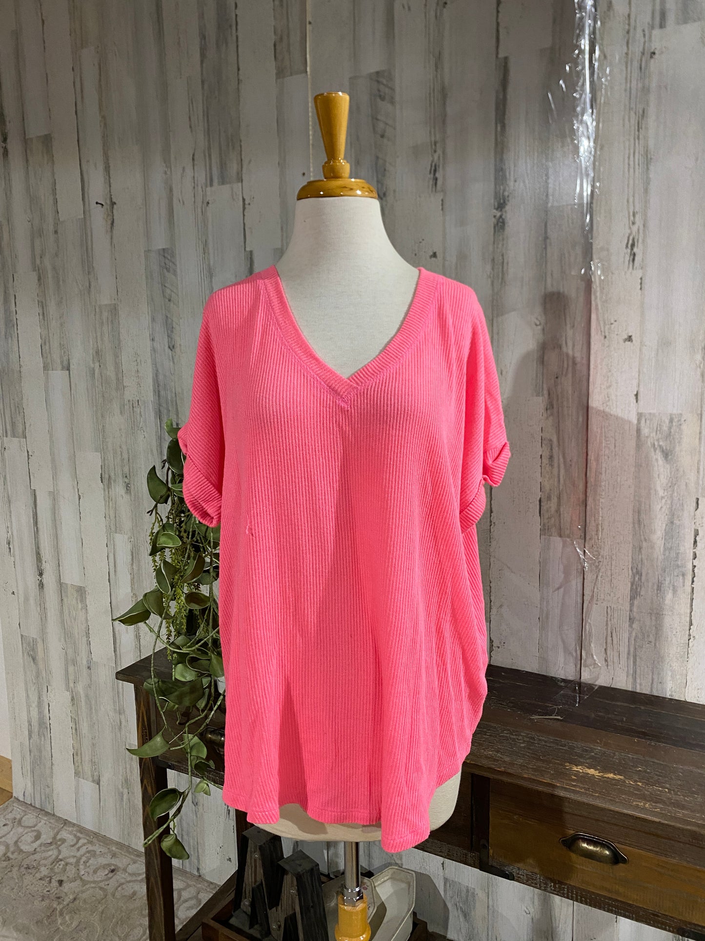 Womens Cherish Ribbed Top Sz Medium