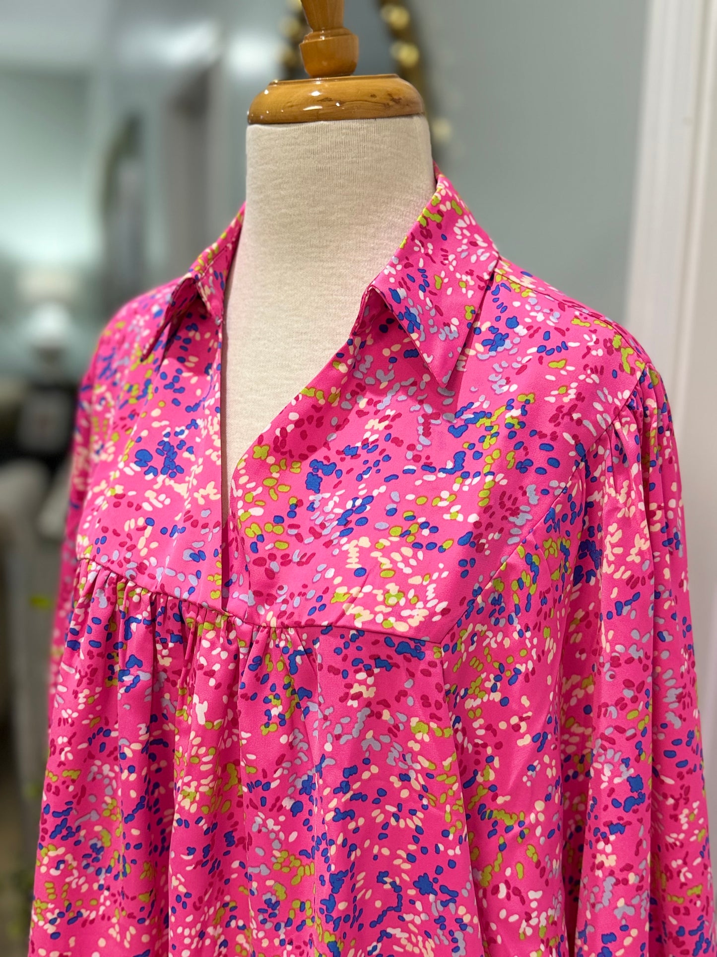 Womens Abstract Blouse Size 2X