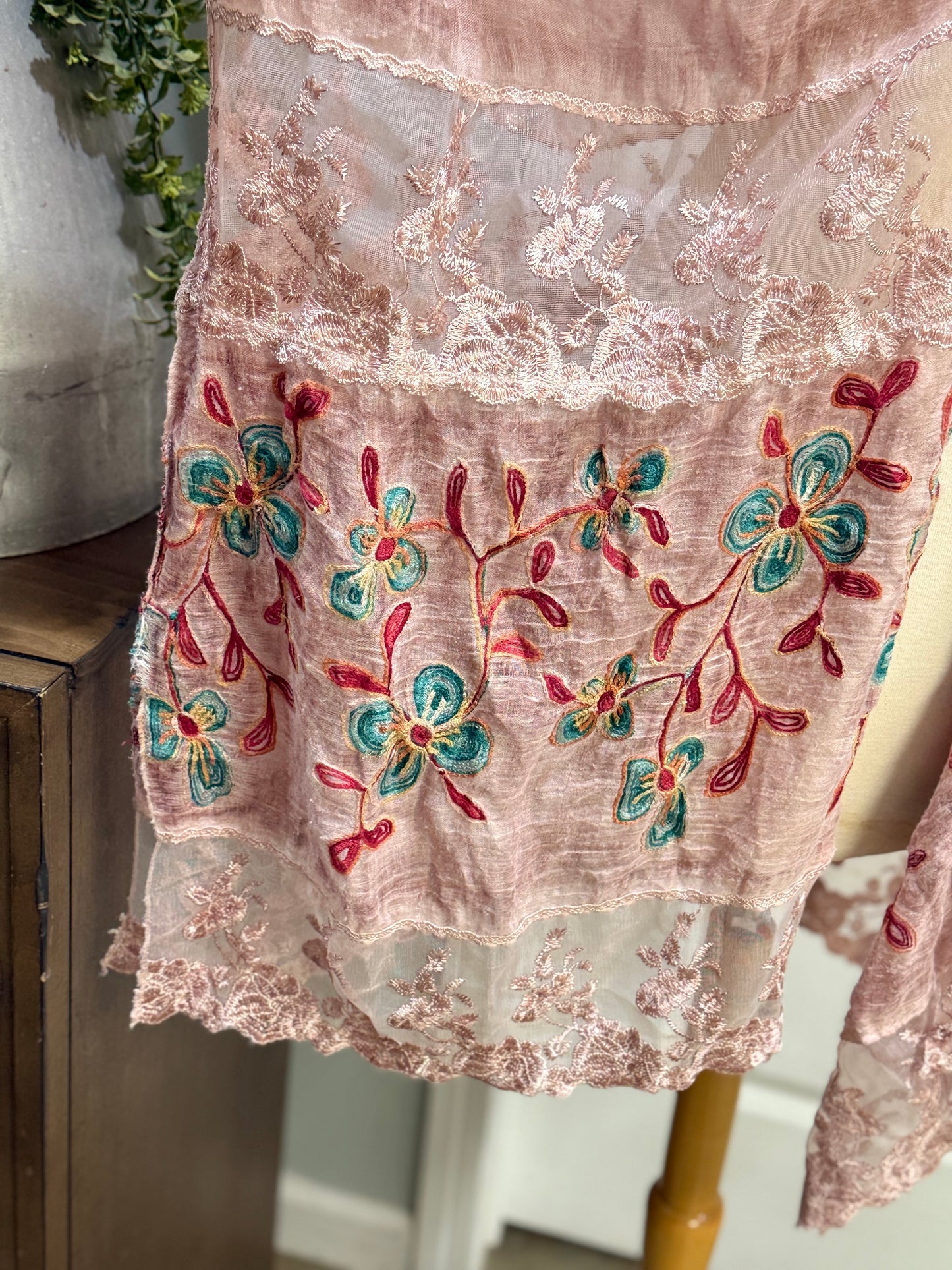 Womens Embroidered Kimono O/S