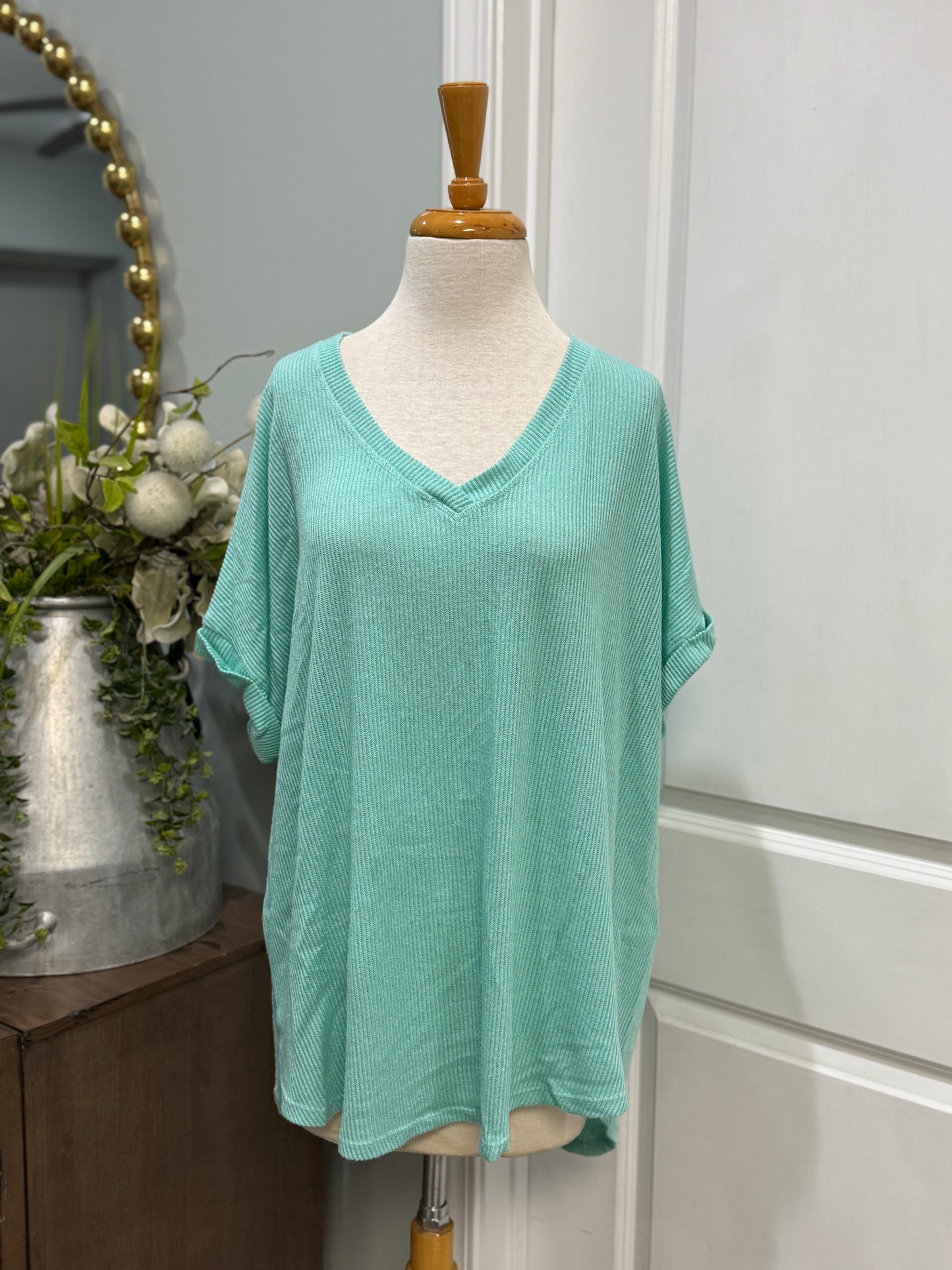 Womens Cherish Ribbed Blouse Size Large