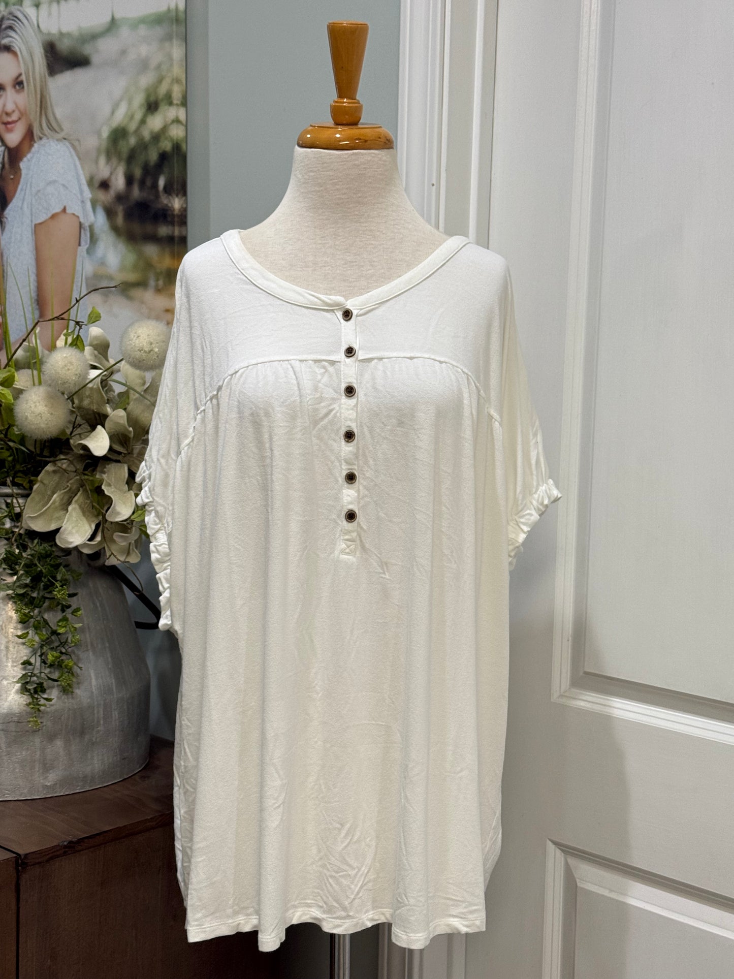Womens White Wonderly Blouse Size 2X