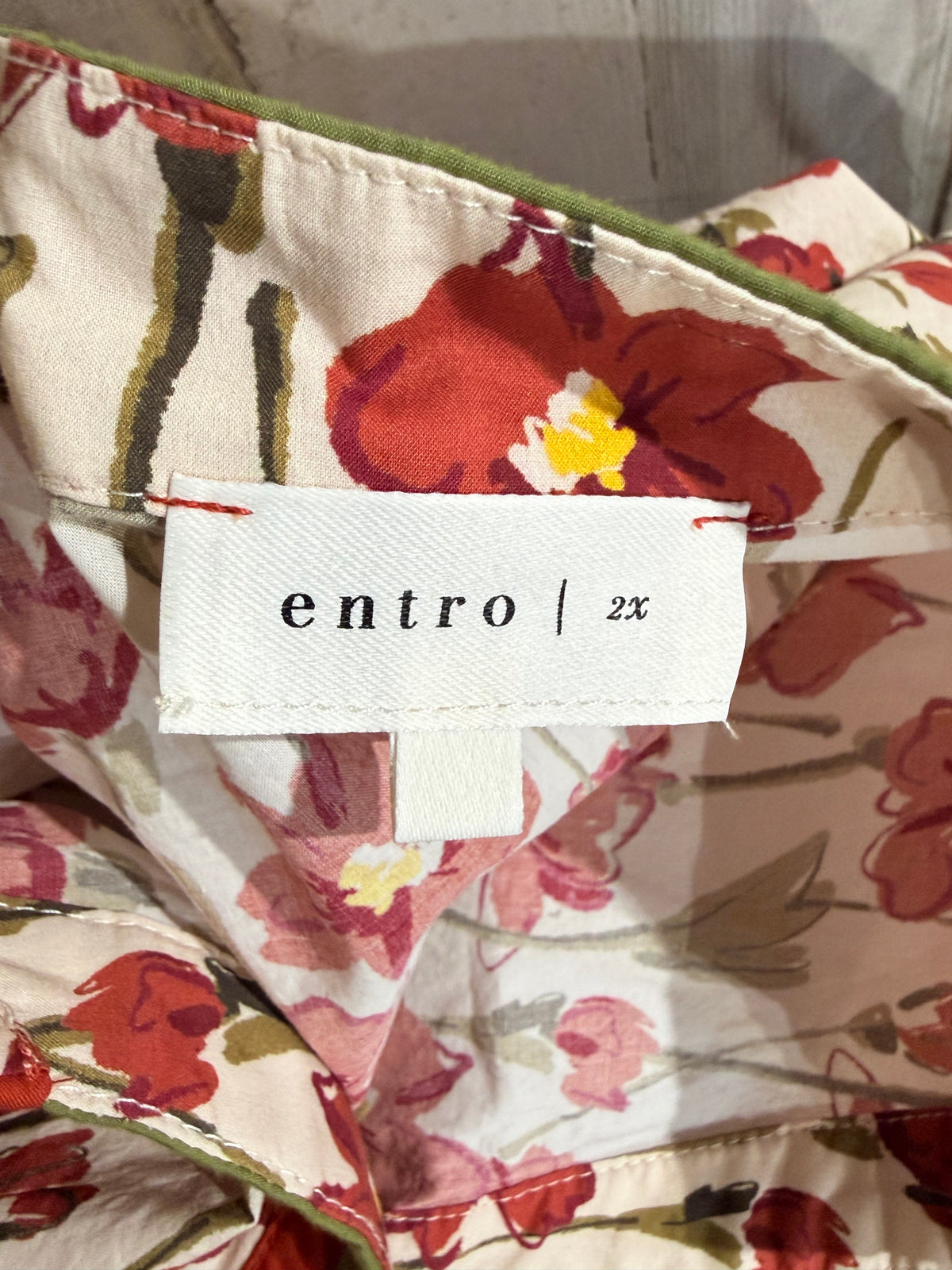 Womens Entro Floral Midi Dress 2X EUC