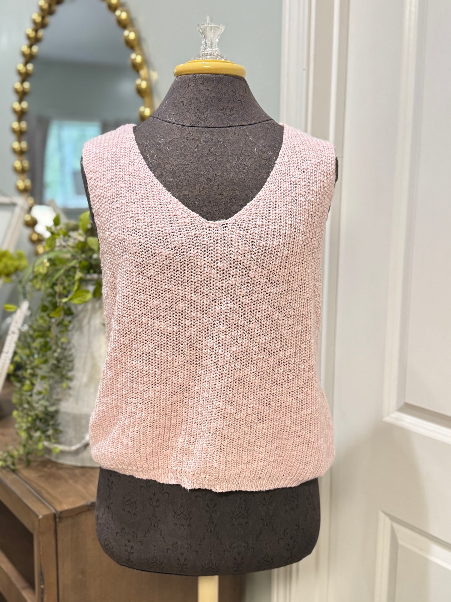 Womens ByTogether Pink Knit Tank Medium EUC