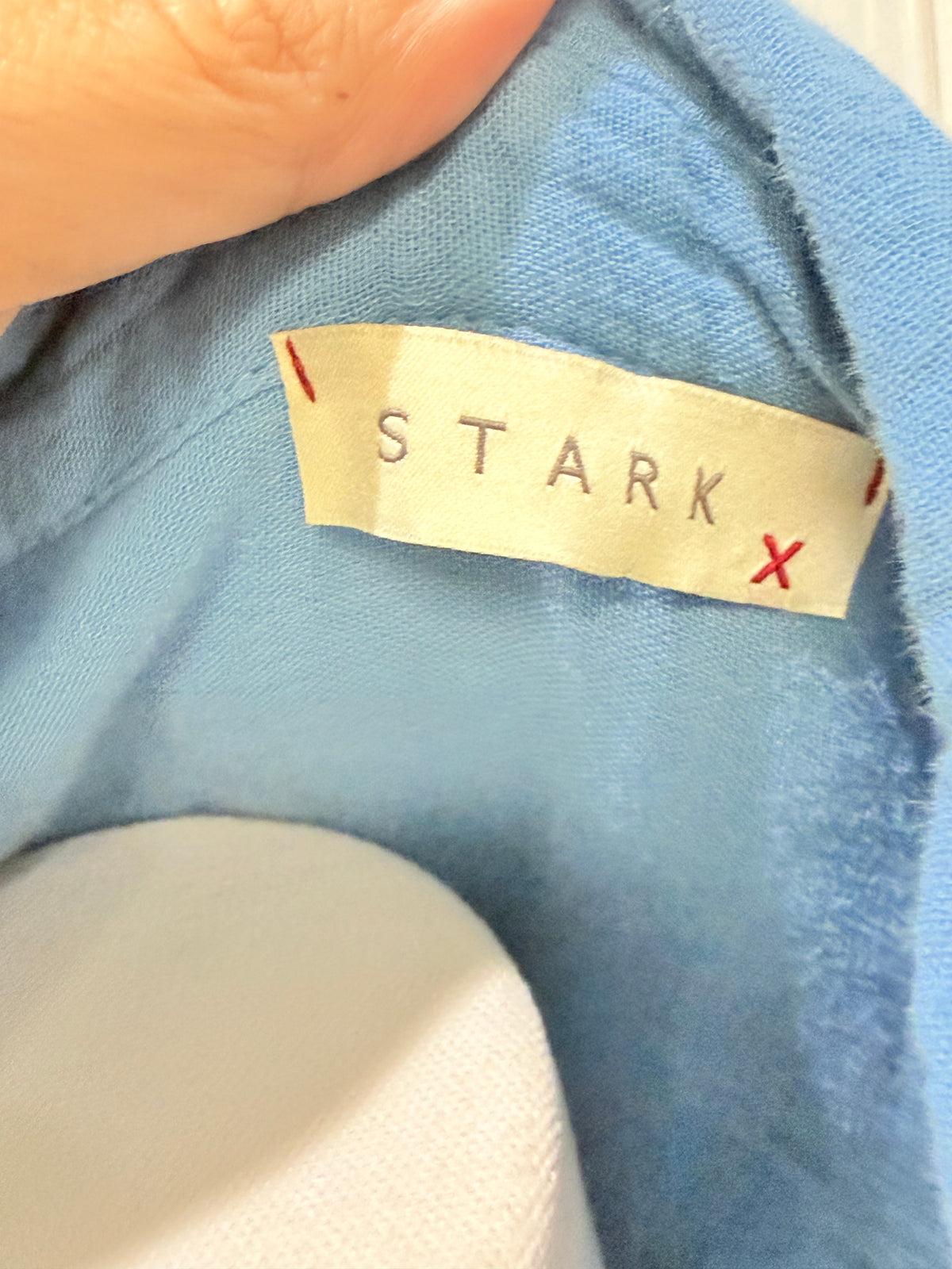 Womens Stark X Blue Cotton Gauze Blouse EUC