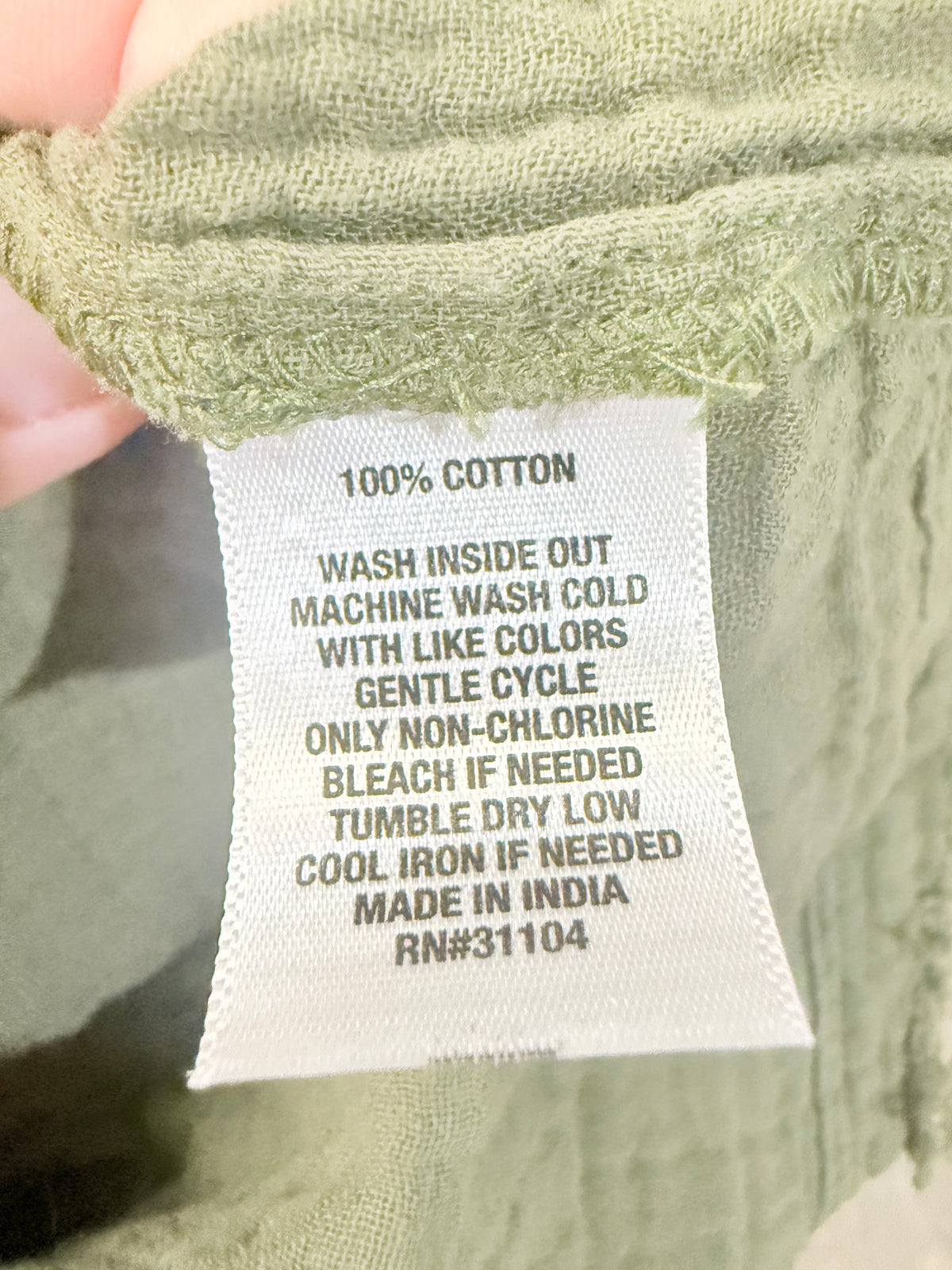 Womens Green Cotton Gauze Dress 2X EUC