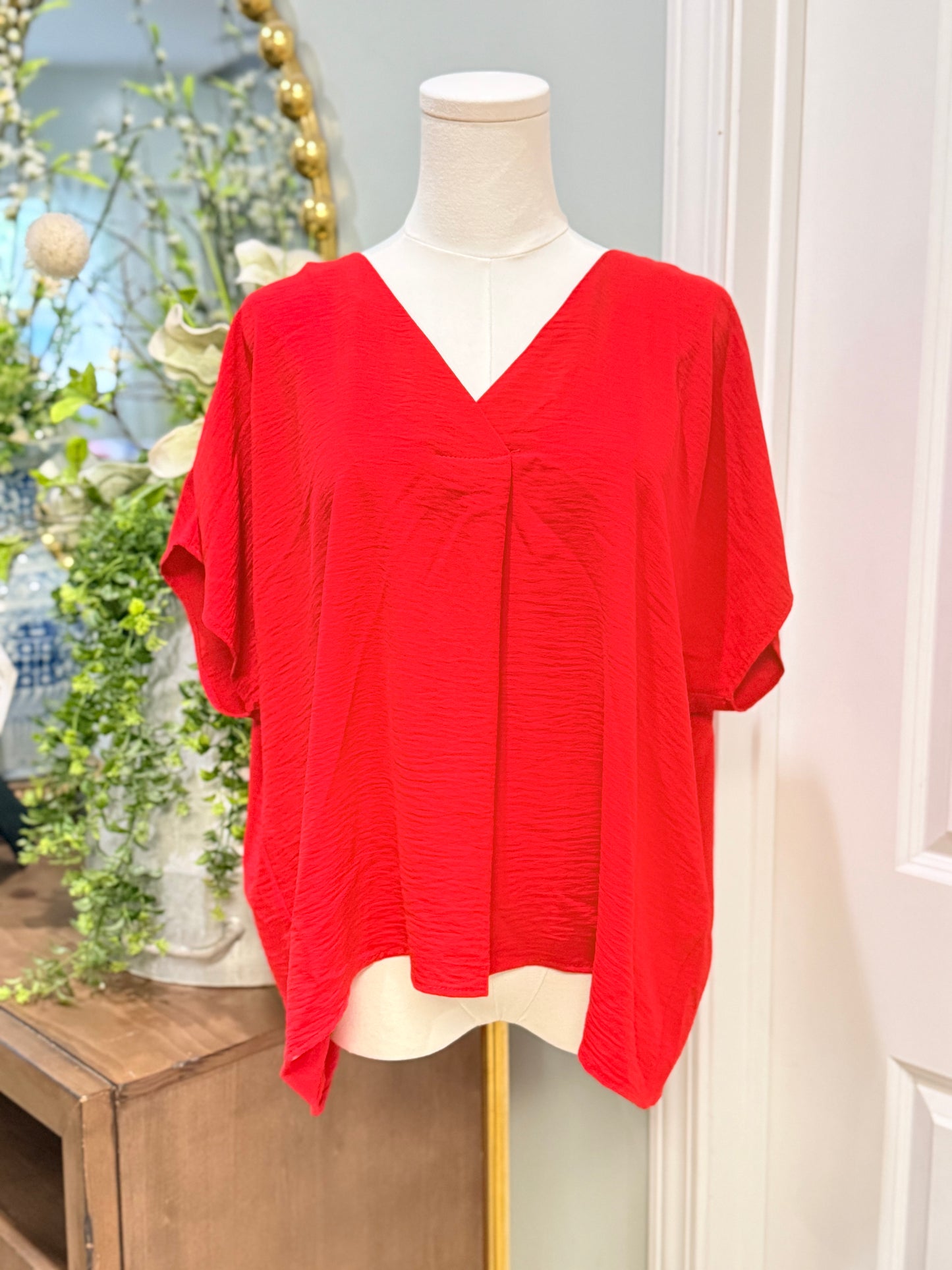Womens Red EE:Some Blouse Small EUC