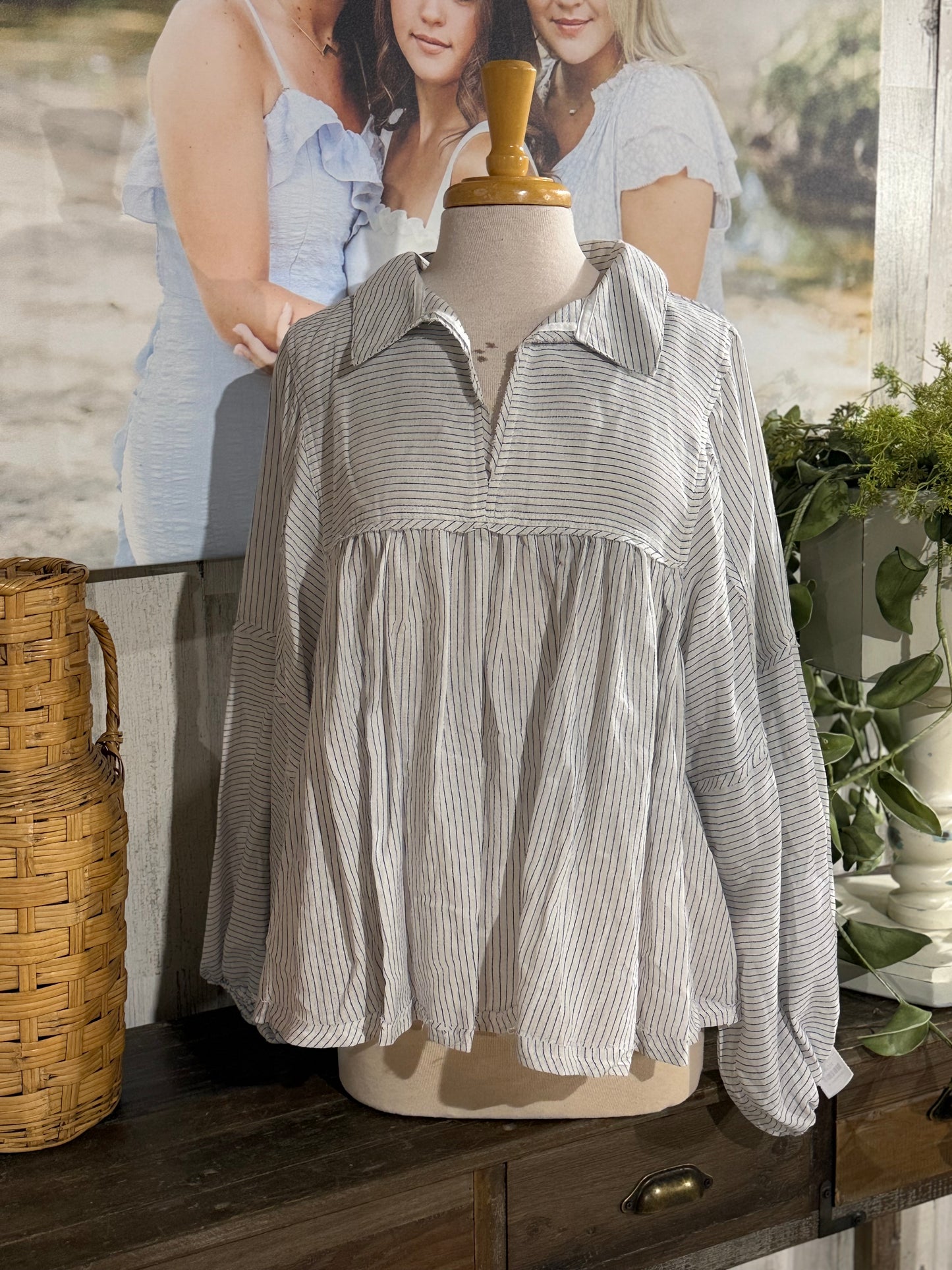 Womens Ces Femme Peplum Blouse Large