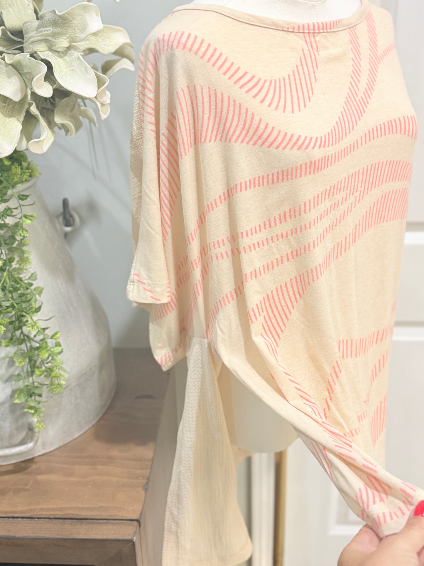 Womens Bucketlist Split OVERSIZED Blouse L/XL EUC