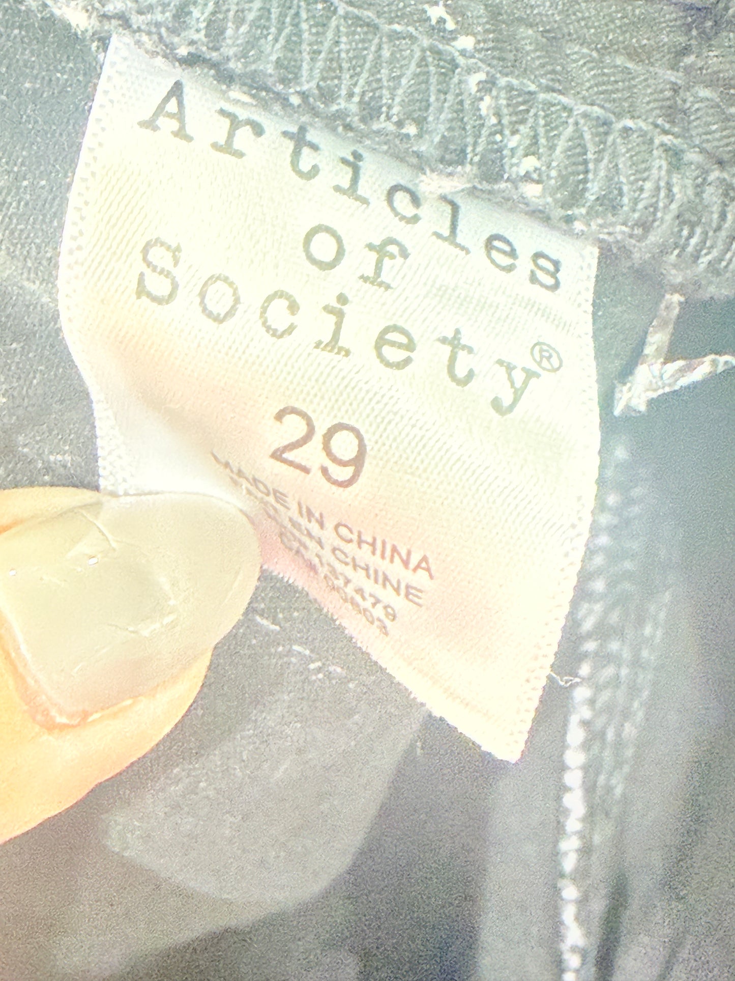 Womens Articles of Society Charcoal Black Jeans Size 29 EUC