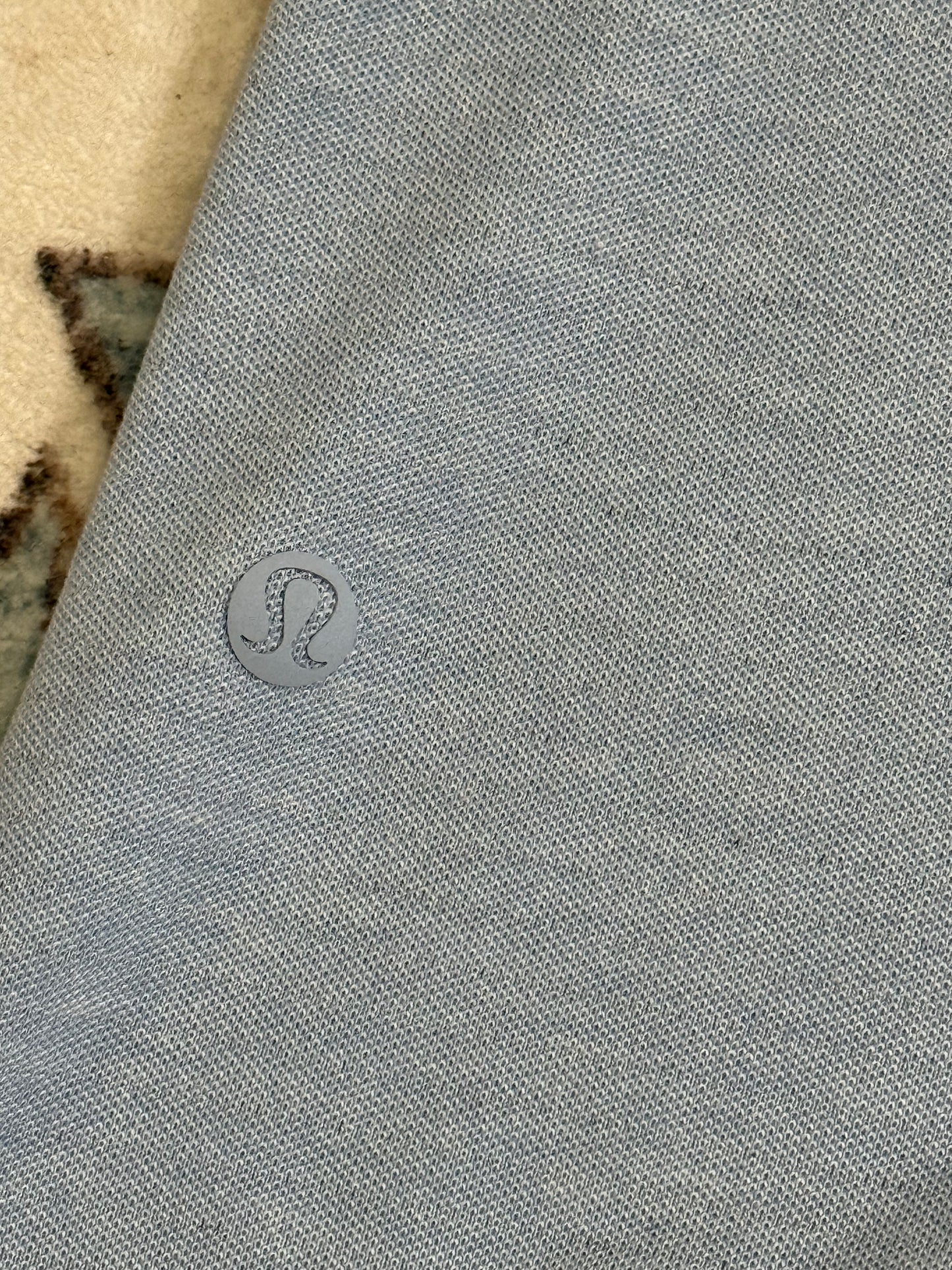 Mens Blue Lululemon Collard Polo Shirt Size Medium