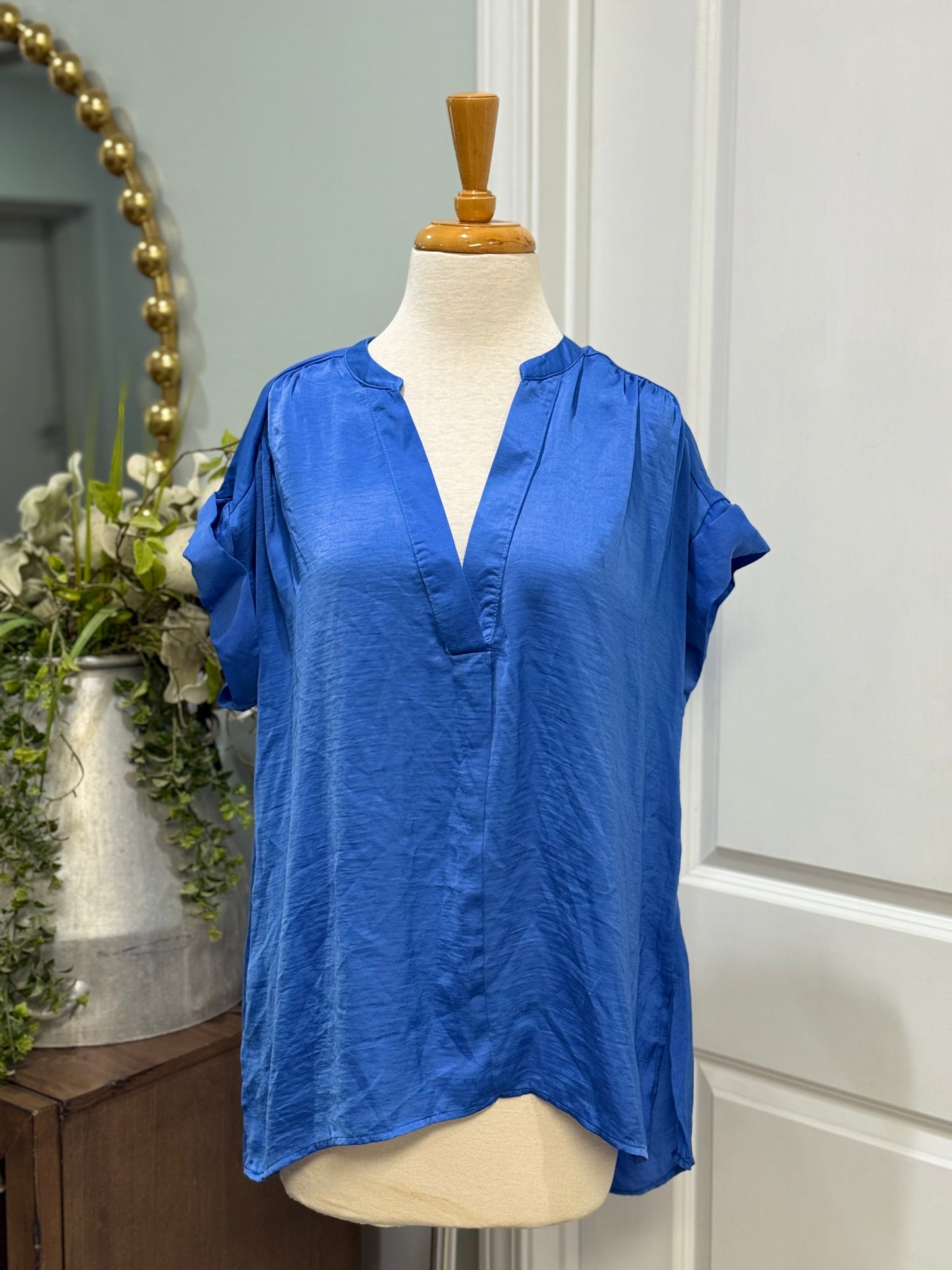 Womens Glam Satin Blouse Size Medium