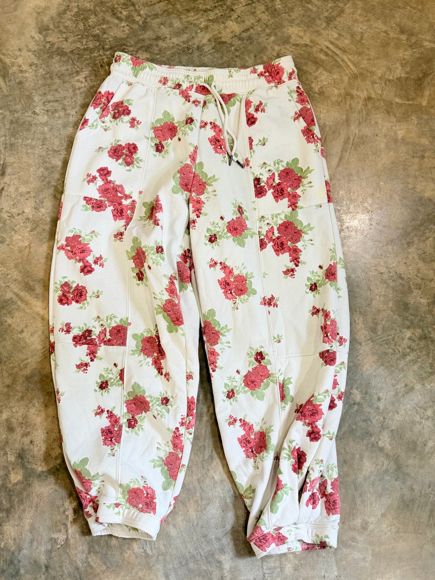 Womens Olive & Oak Floral Joggers Large EUC