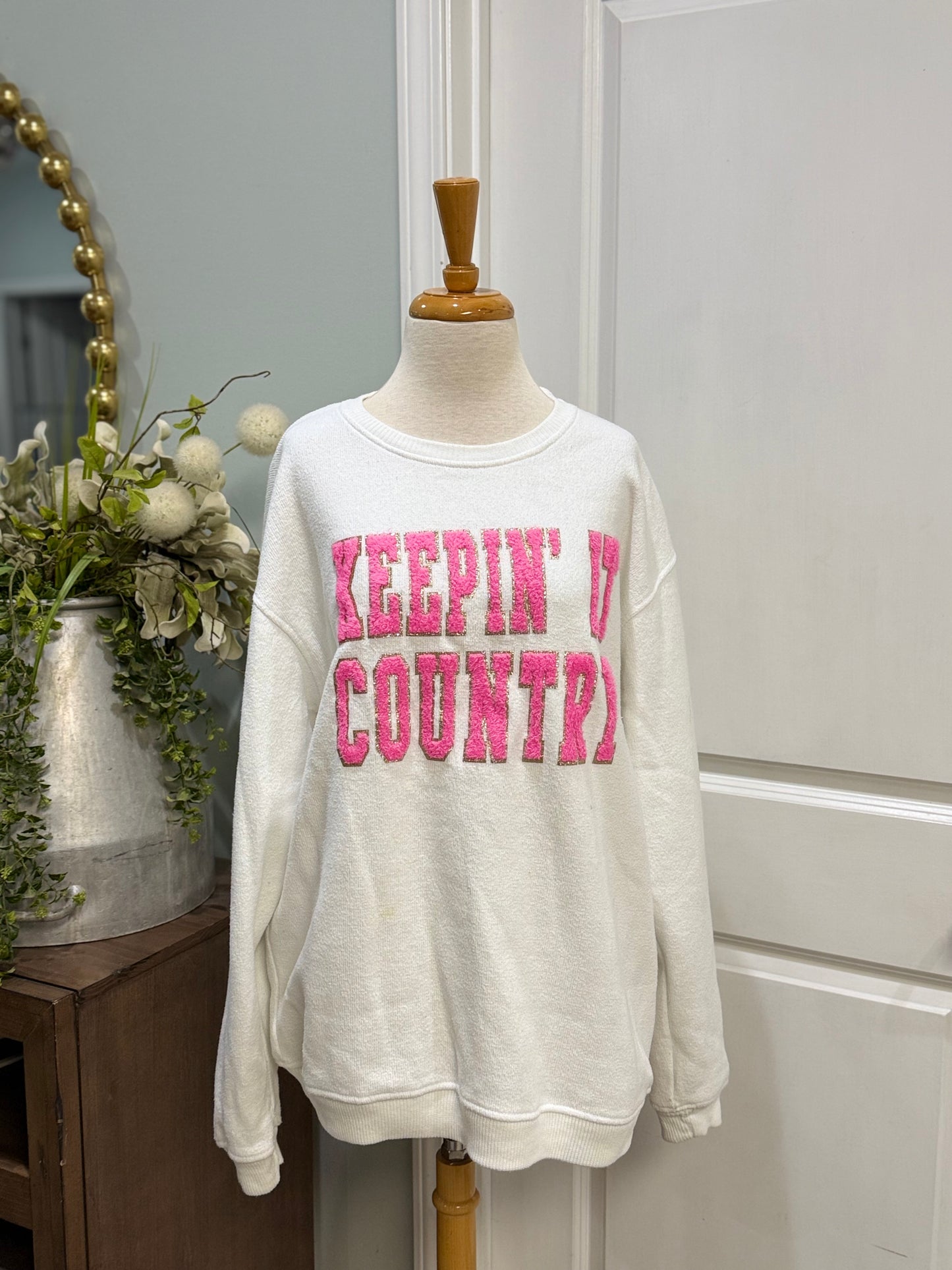 Womens Keepin' It Country Sweatshirt Size Large