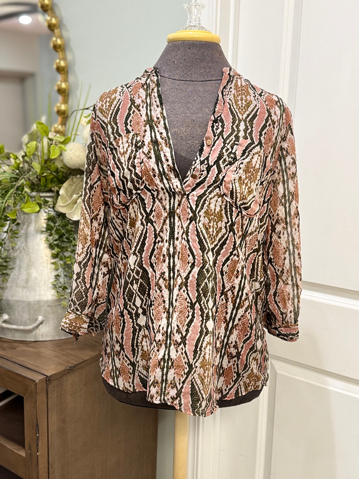 Womens New Directions Blouse Petite Large