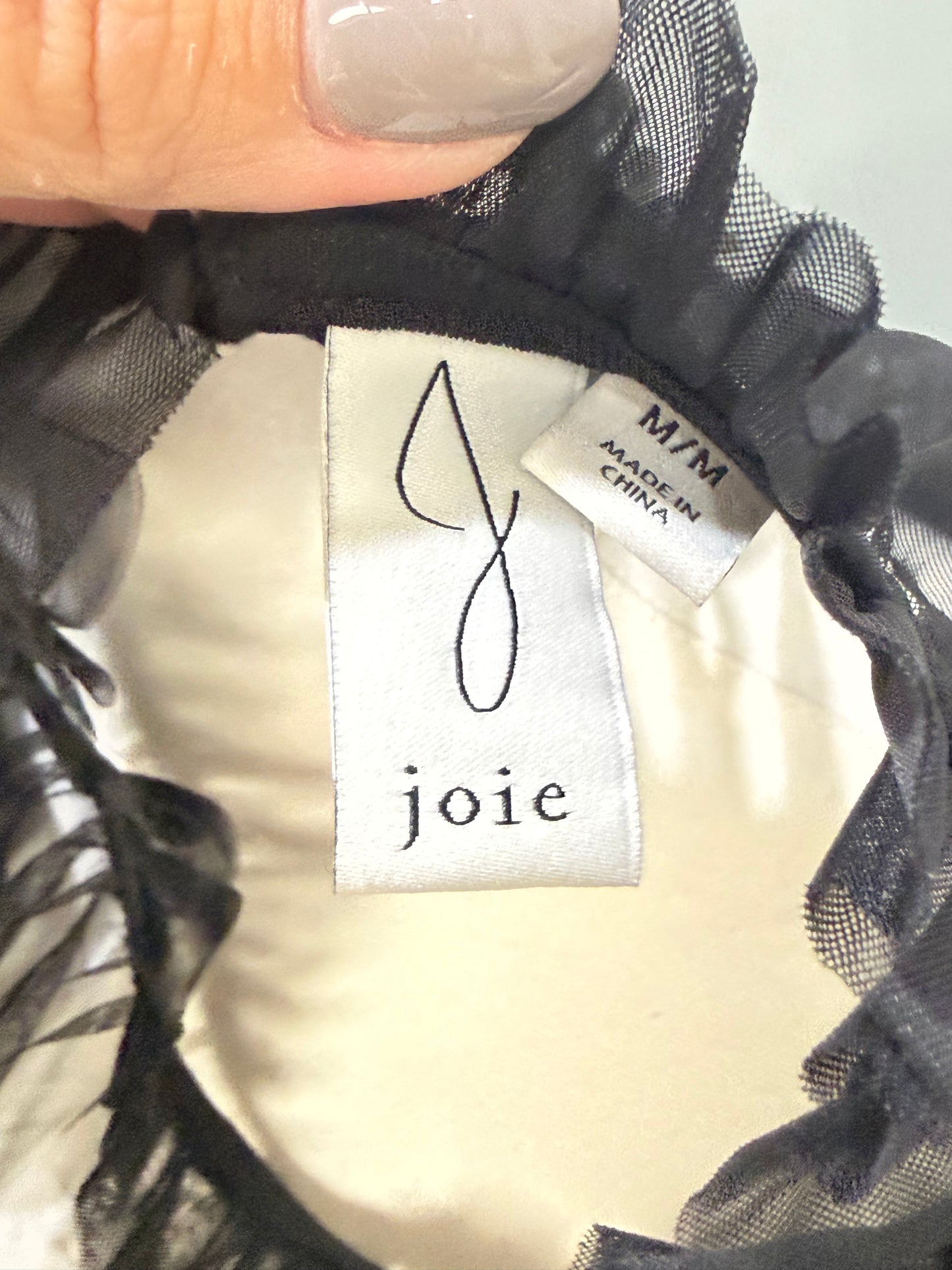 Womens Joie Black Tulle Blouse Medium EUC