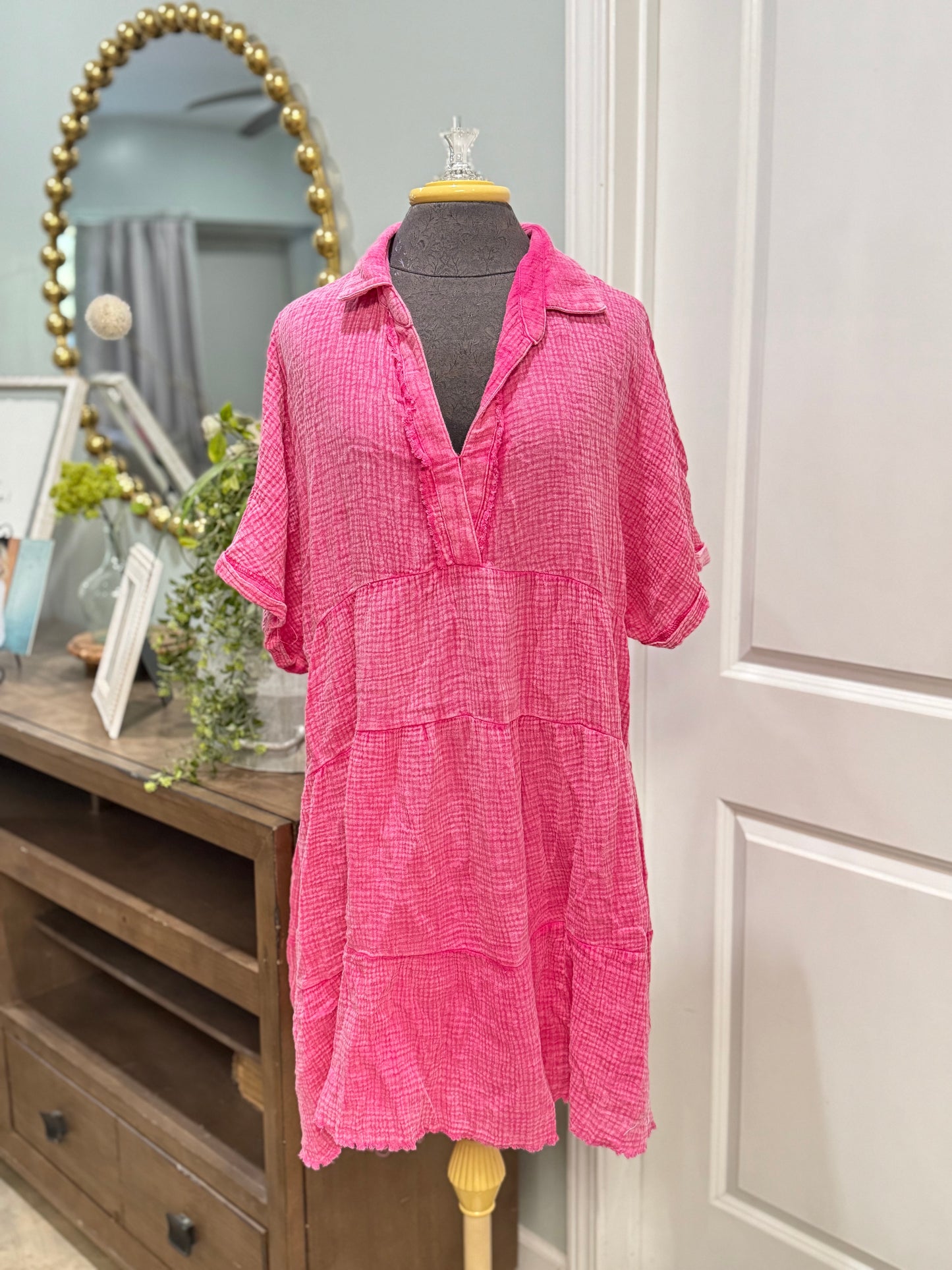 Womens Umgee Gauzy Dress 1XL NWT