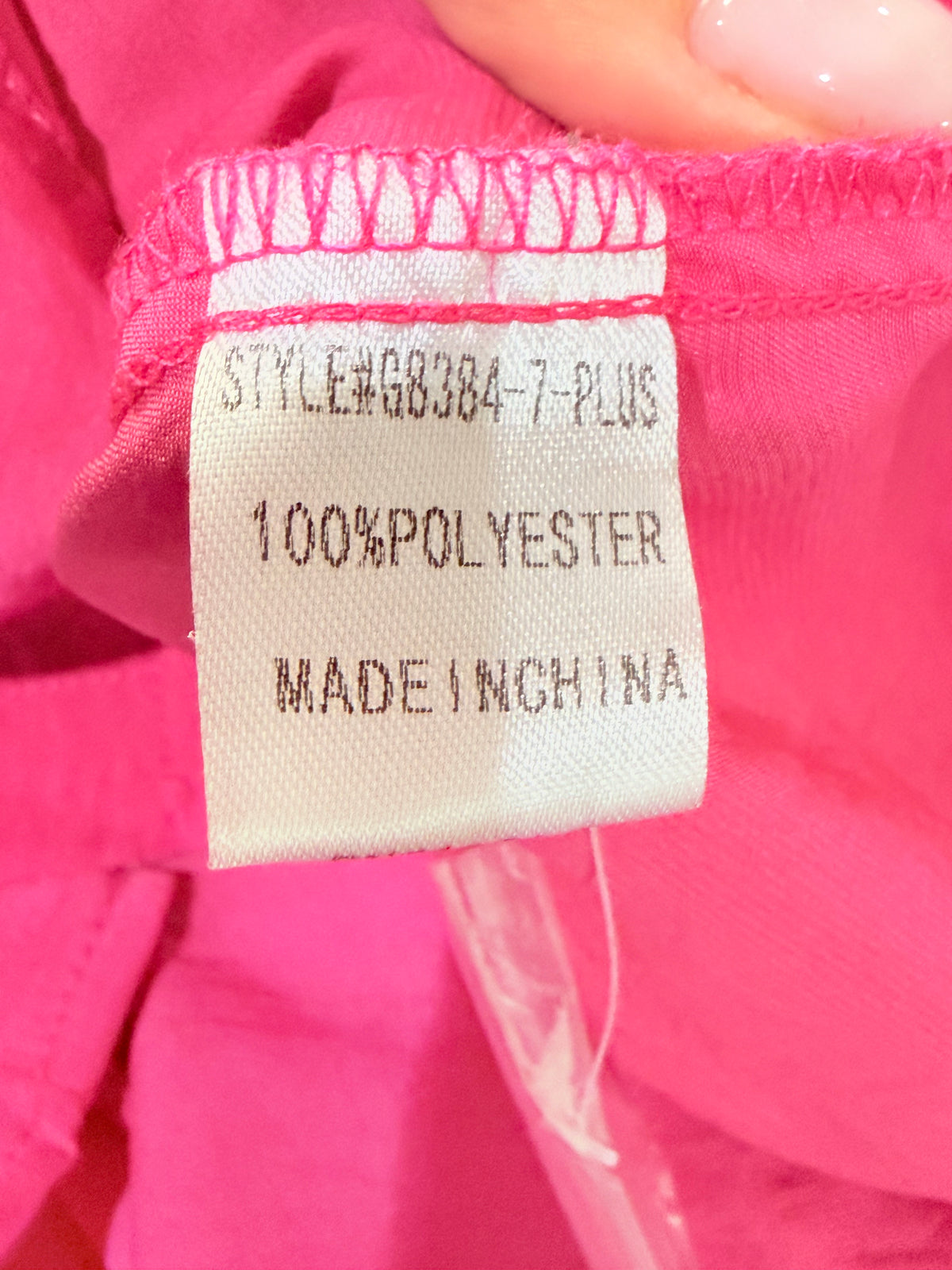 Womens Pink Jodifl Satin Blouse 2X EUC