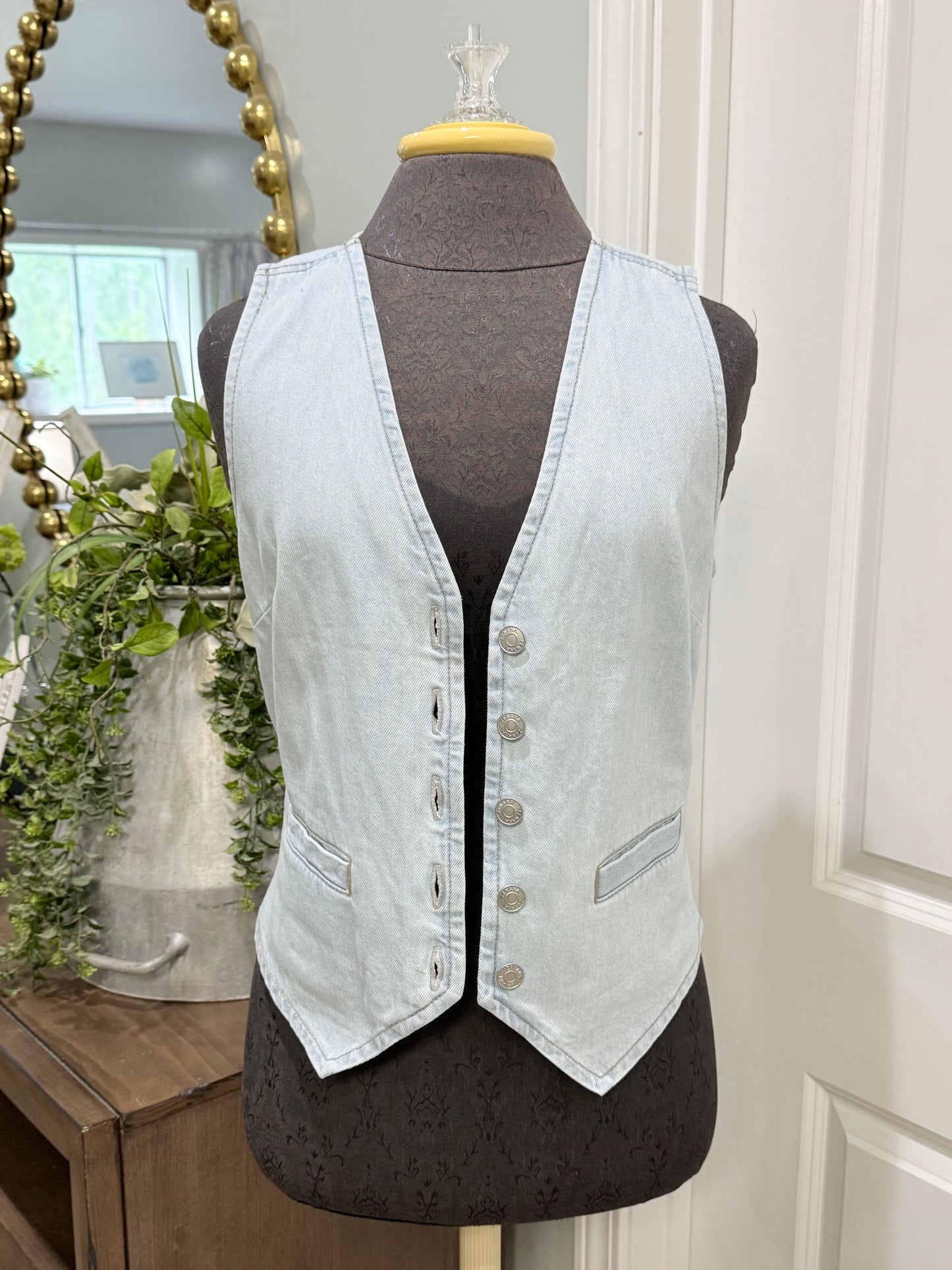 Womens Zenana Denim Vest Medium NWT