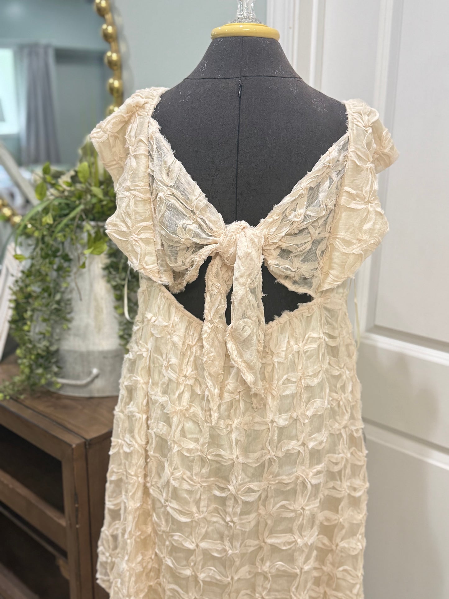 Womens Like Love Cream Dress 1X EUC