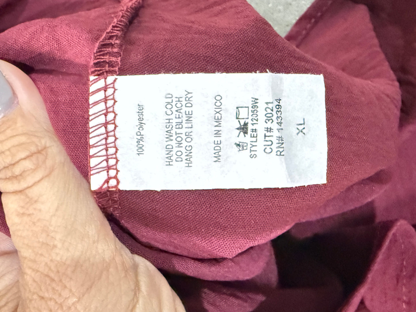 Womens Cotton Bleu Maroon Blouse XL EUC