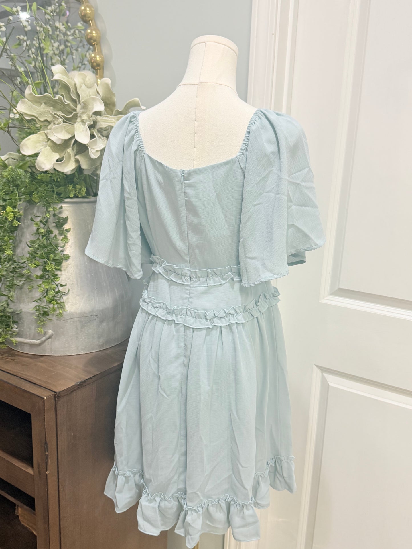 Womens Peach Love Aqua Midi Dress Medium EUC