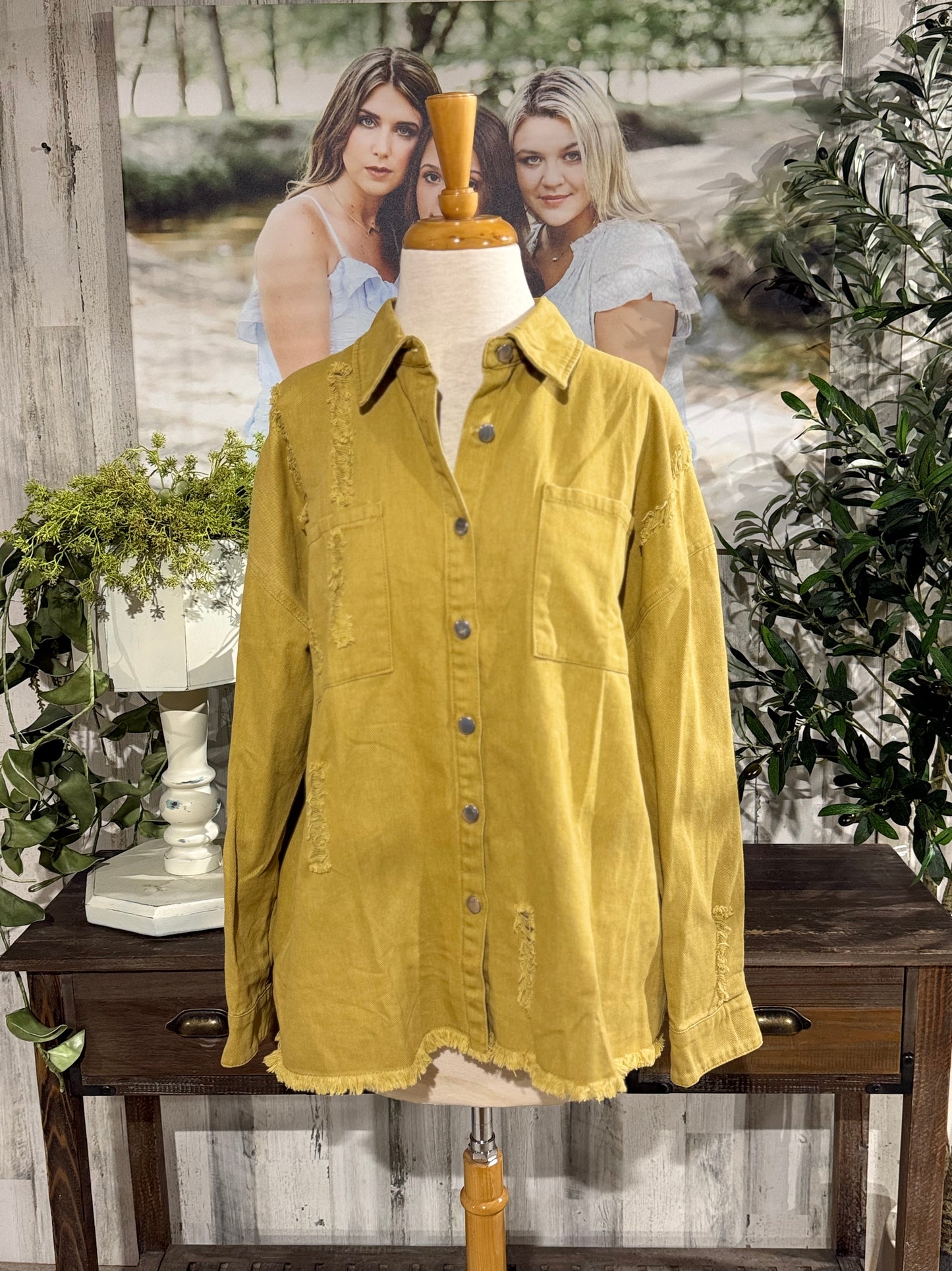 Womens Blakely Denim Shacket L/XL