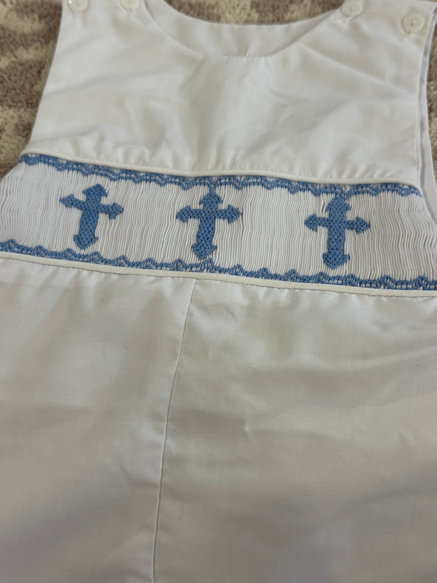 Boys Smocked Cross Romper Shortall Size 2T
