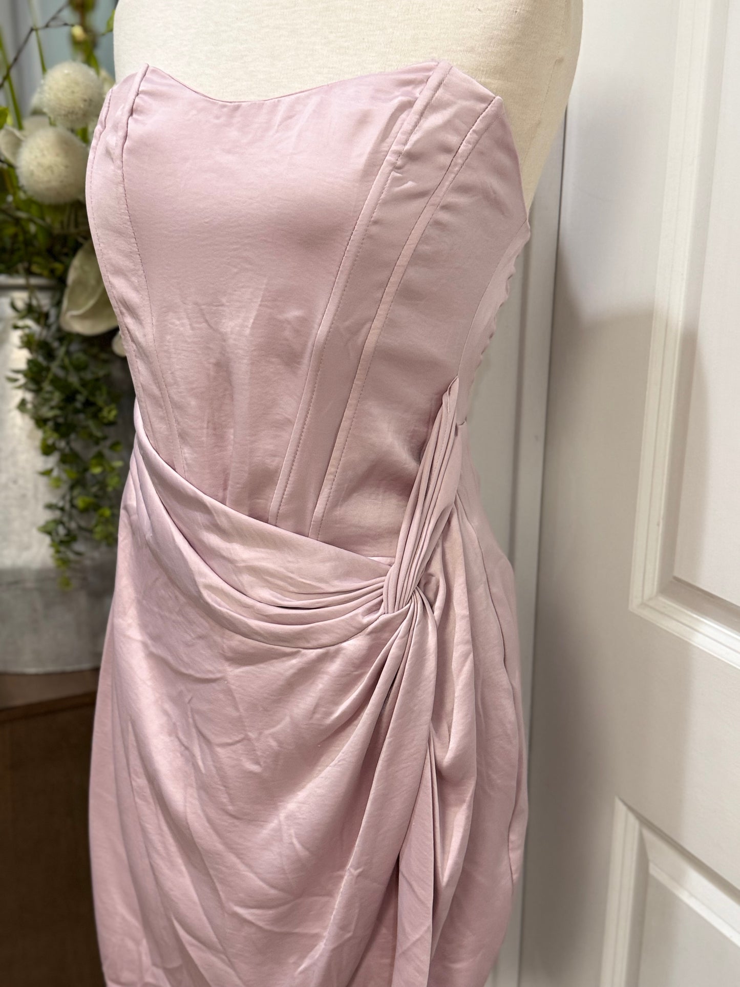 Womens Do+Be Pink Satin Cocktail Dress Size Medium