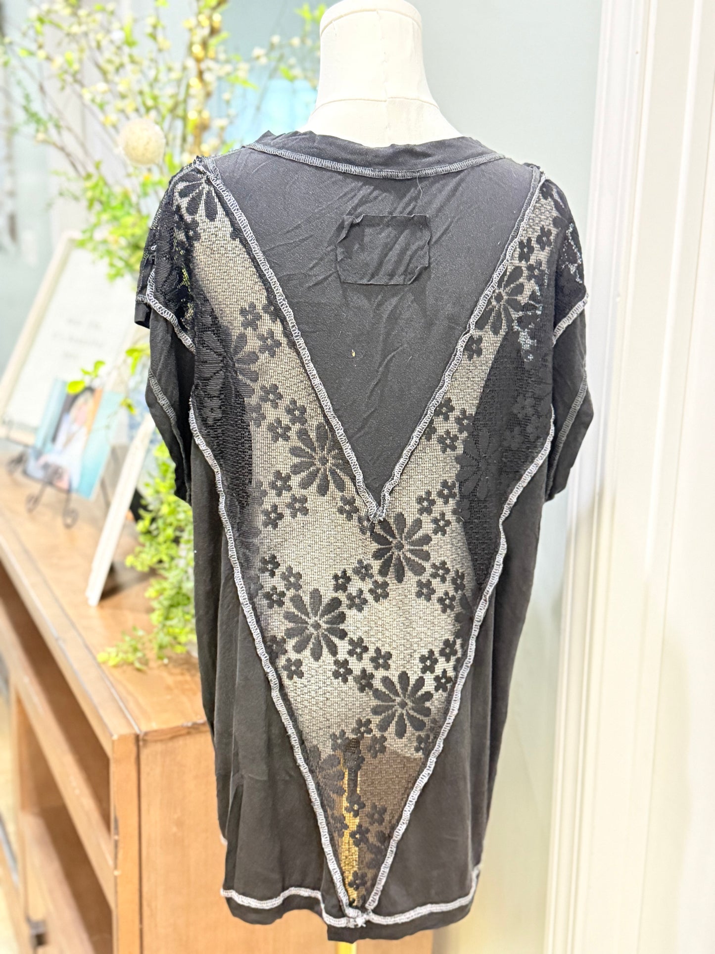 Womens Black POL Blouse Medium EUC