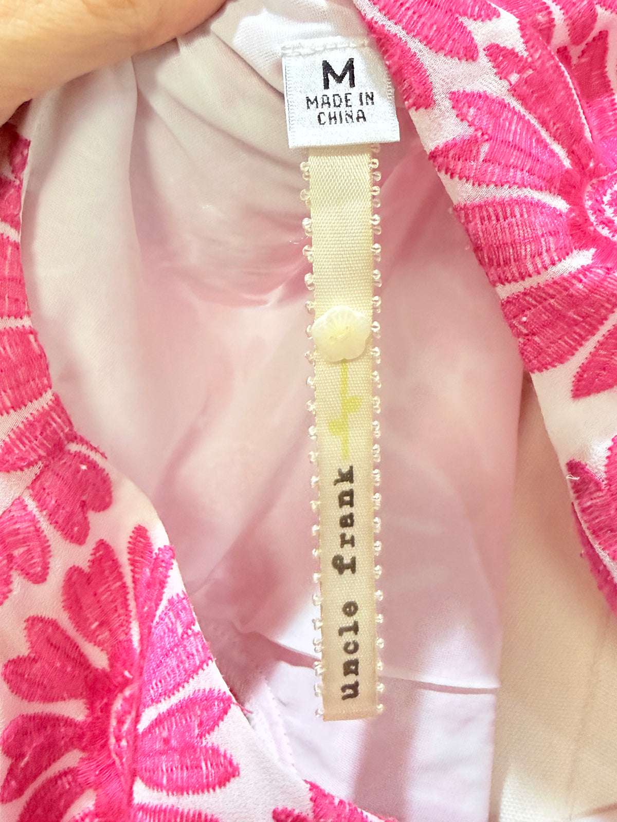 Womens Uncle Frank Pink Eyelet Dress Medium EUC