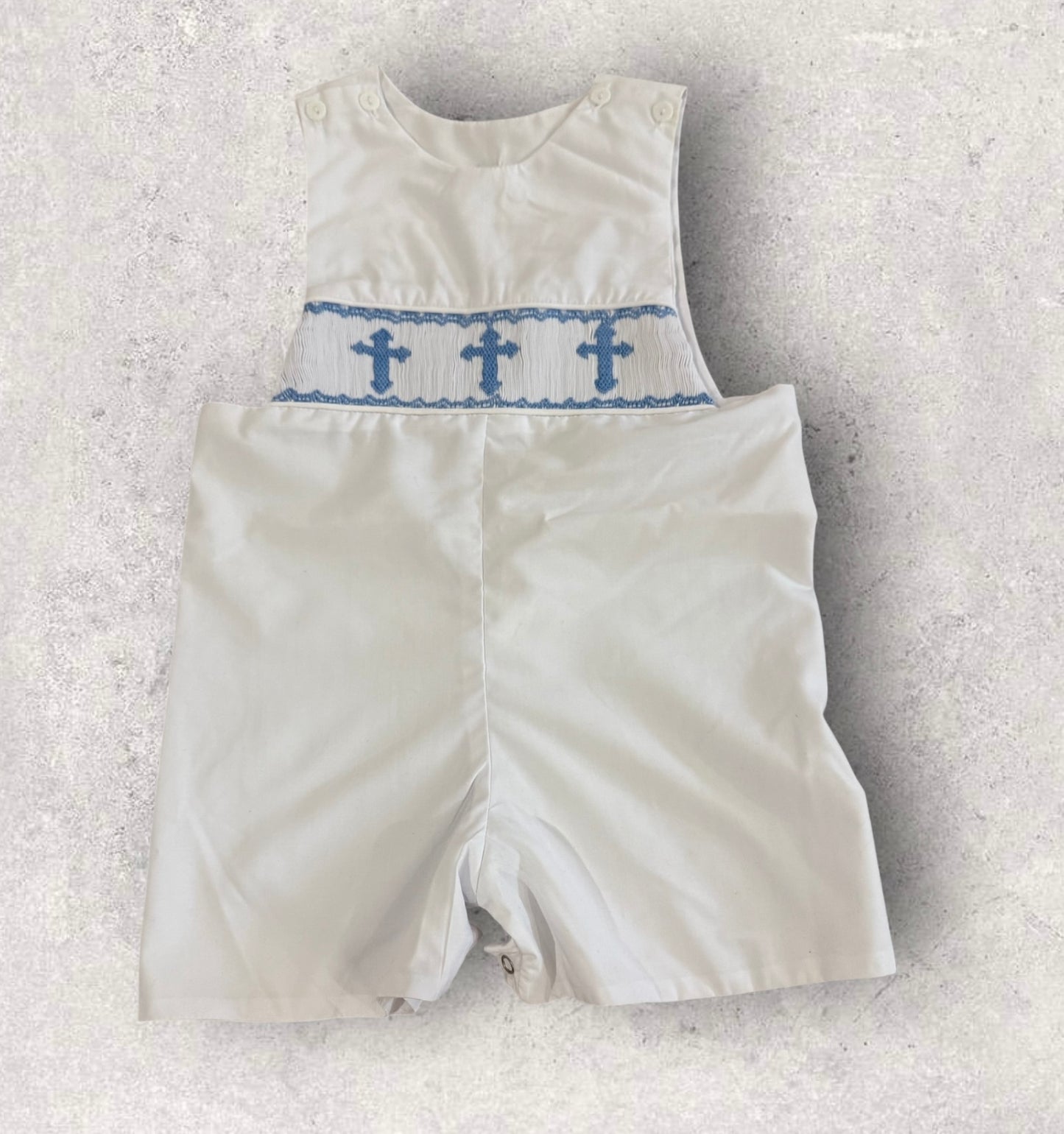 Boys Smocked Cross Romper Shortall Size 2T