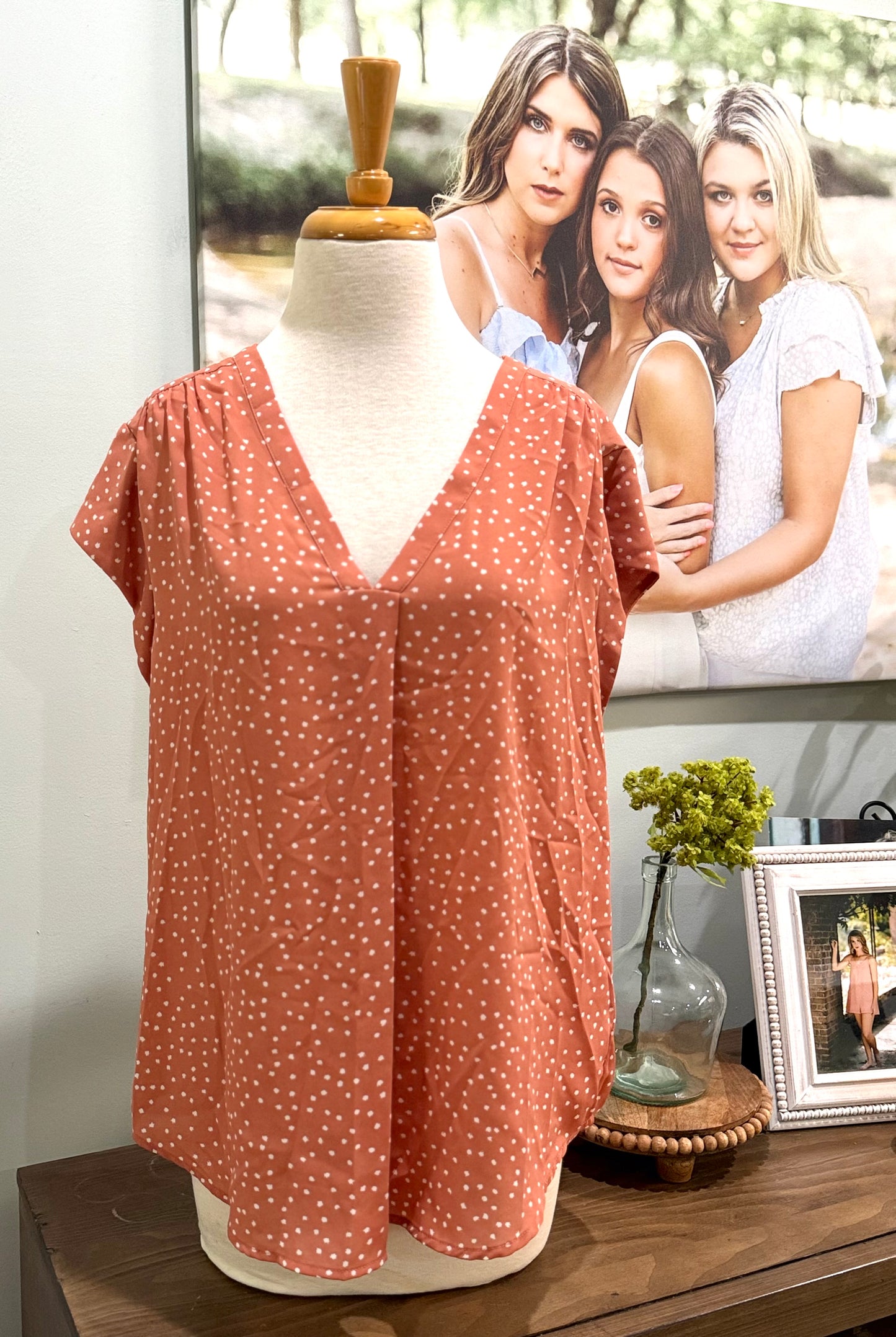 Womens Monday Fun Cap Sleeve Blouse Size Large