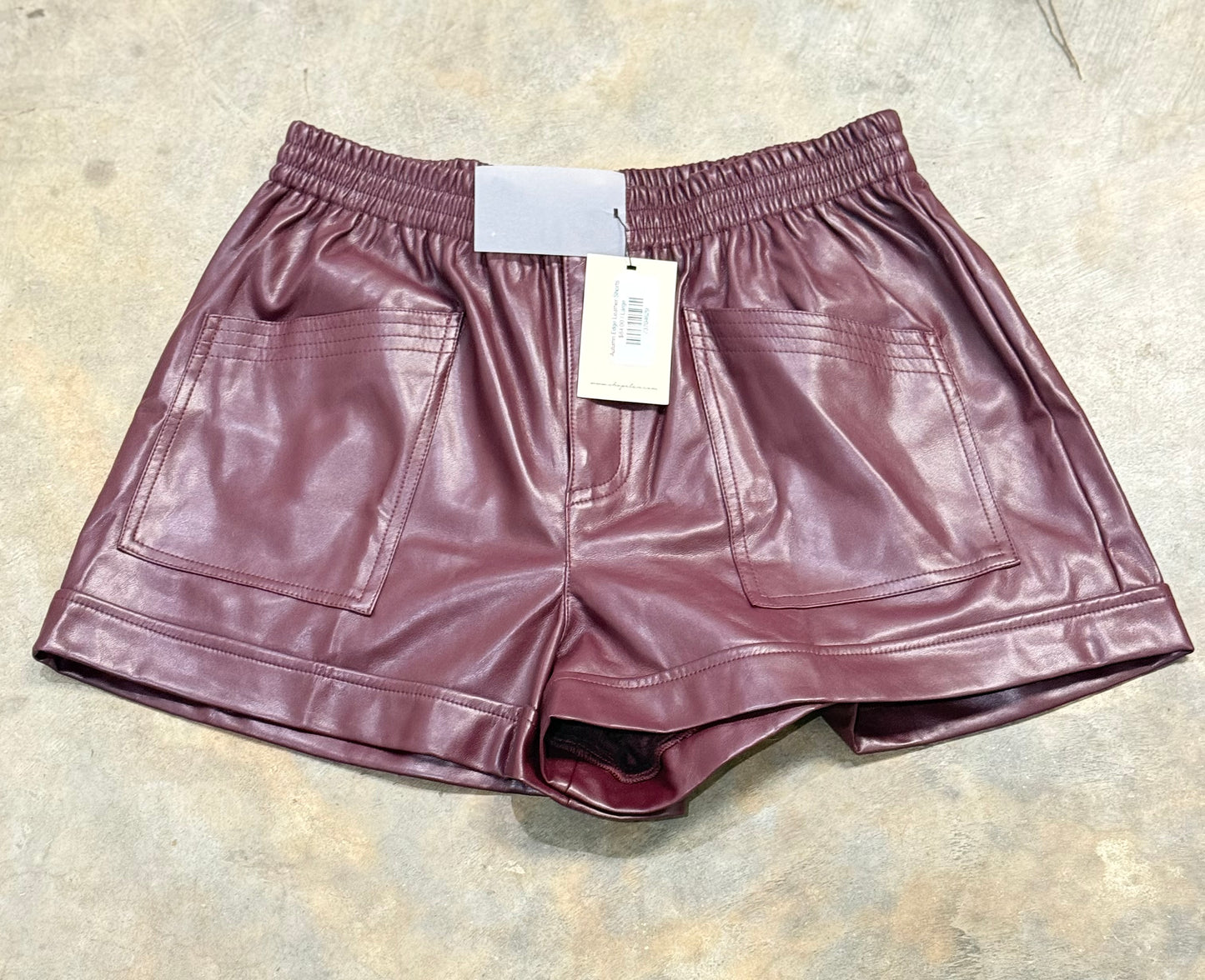 Womens Elan Faux Leather Shorts Large NWT