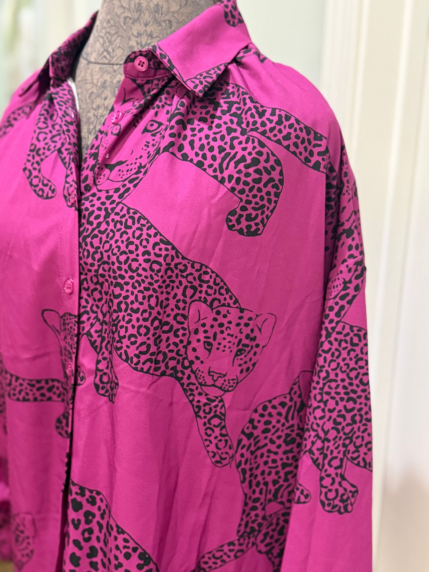 Womens Jodifl Leopard Blouse Small NWT
