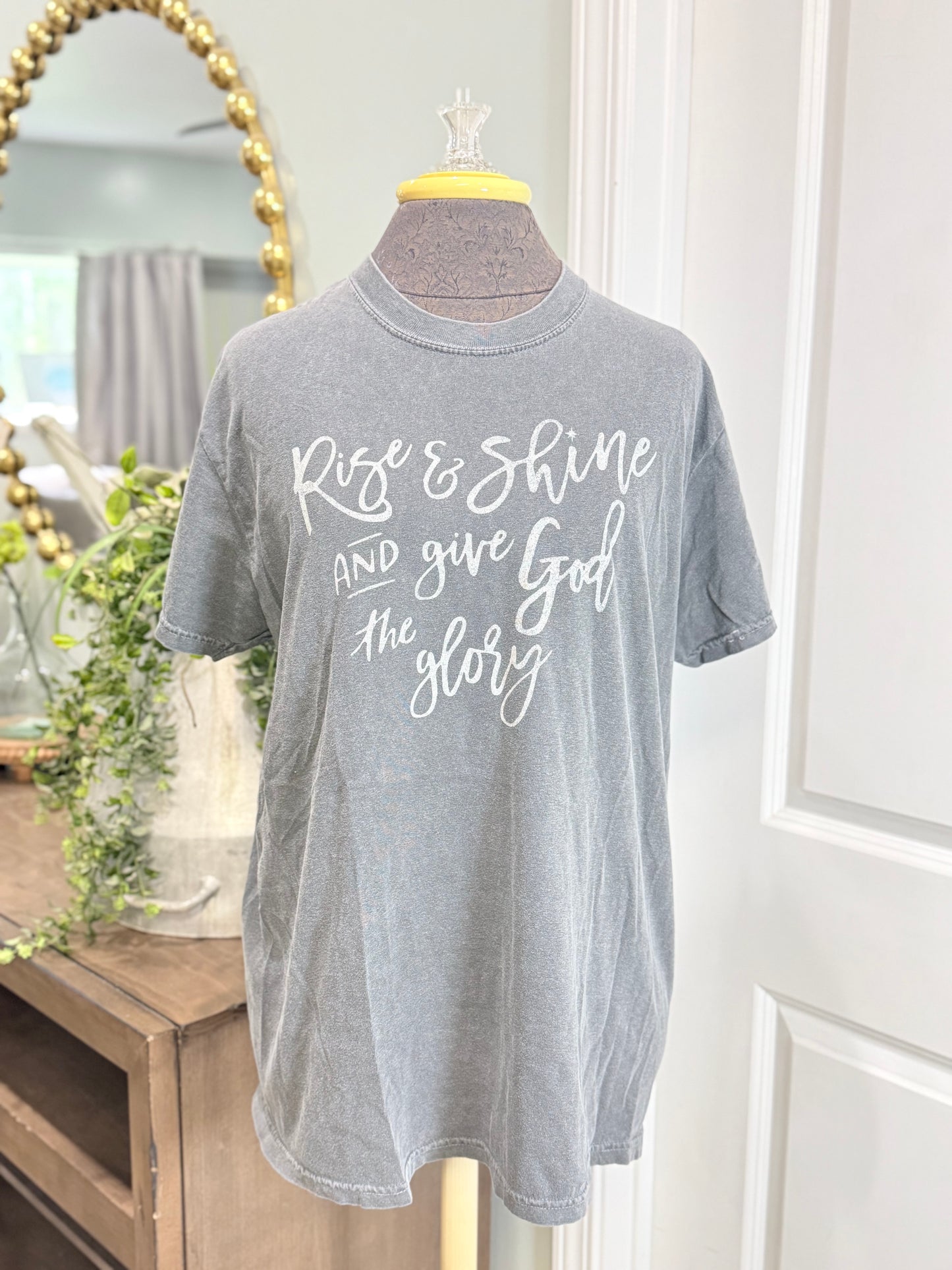 Womens Rise & Shine Comfort Colors Tee Large EUC